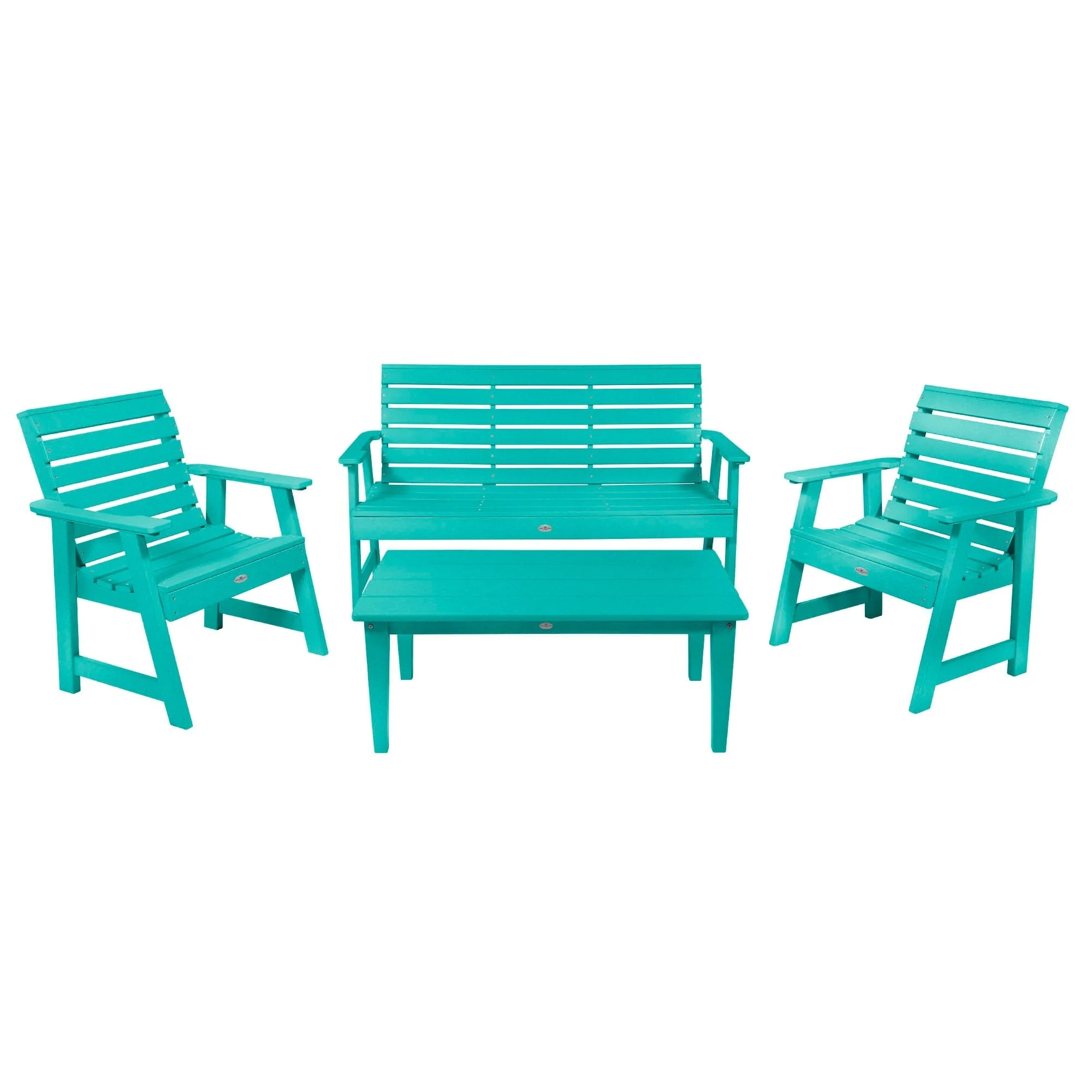 Riverside Garden Bench 5ft, 2 Garden Chairs and Conversation Table Set - Image 3