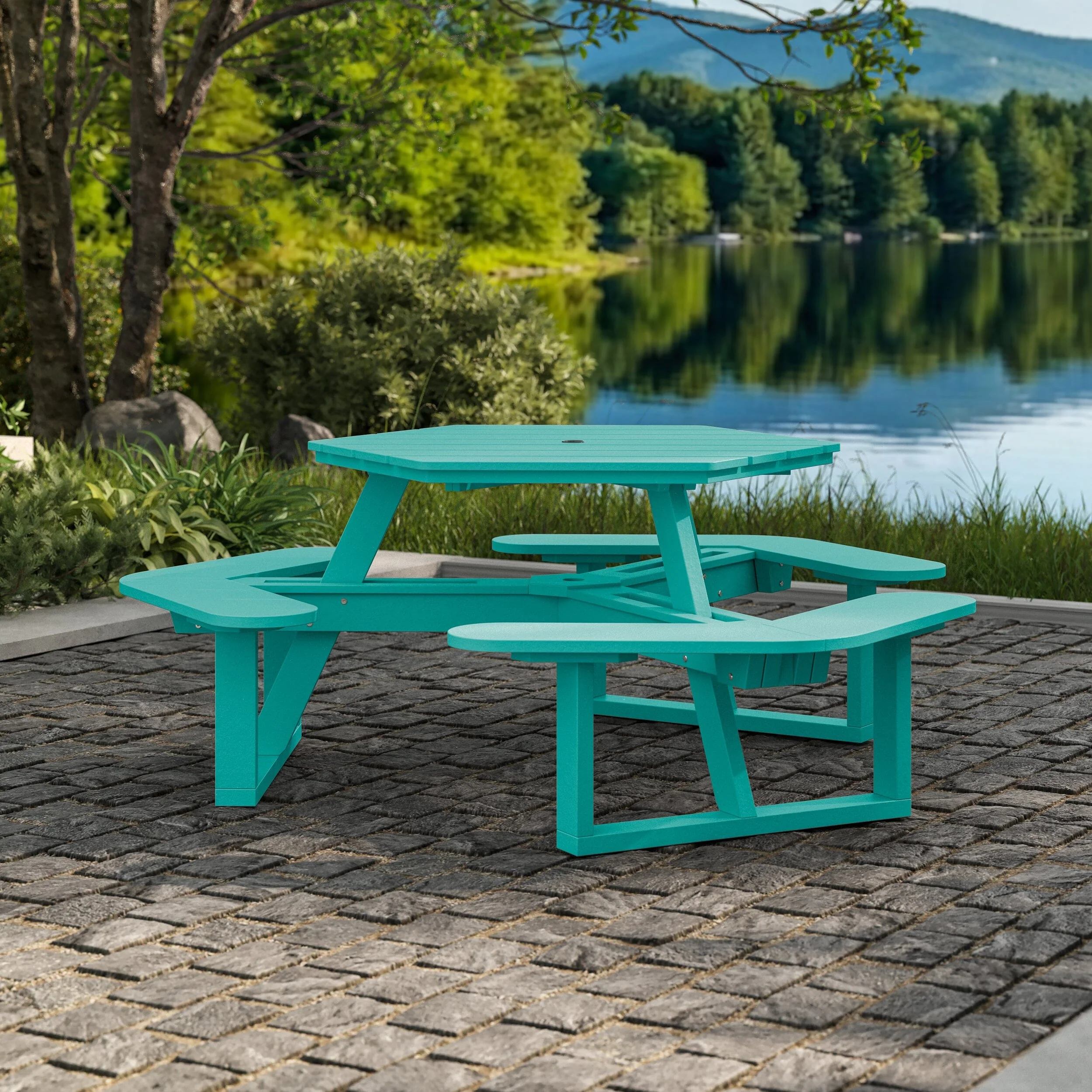 Shoreline Hexagon Picnic Table - Image 24