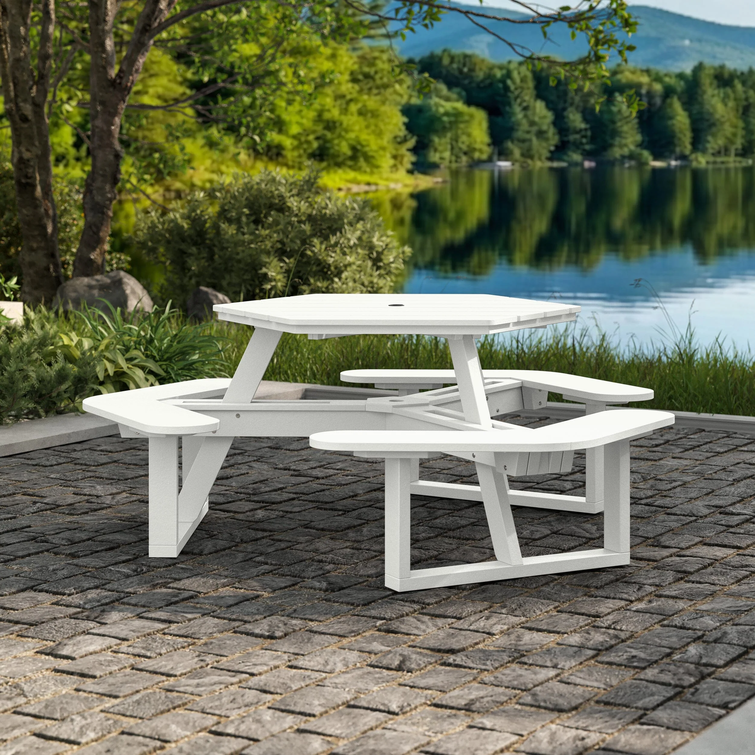 Shoreline Hexagon Picnic Table - Image 29