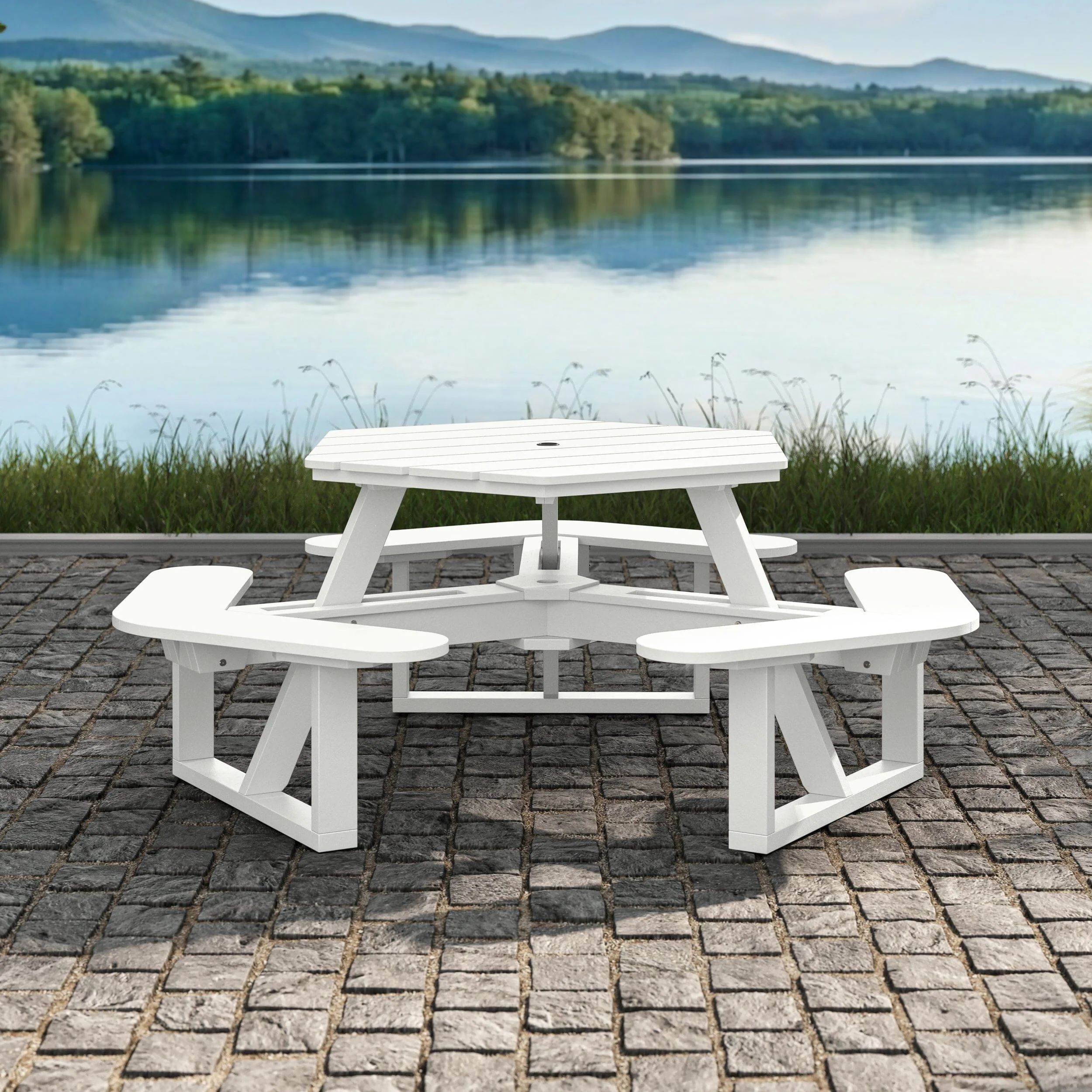 Shoreline Hexagon Picnic Table - Image 30