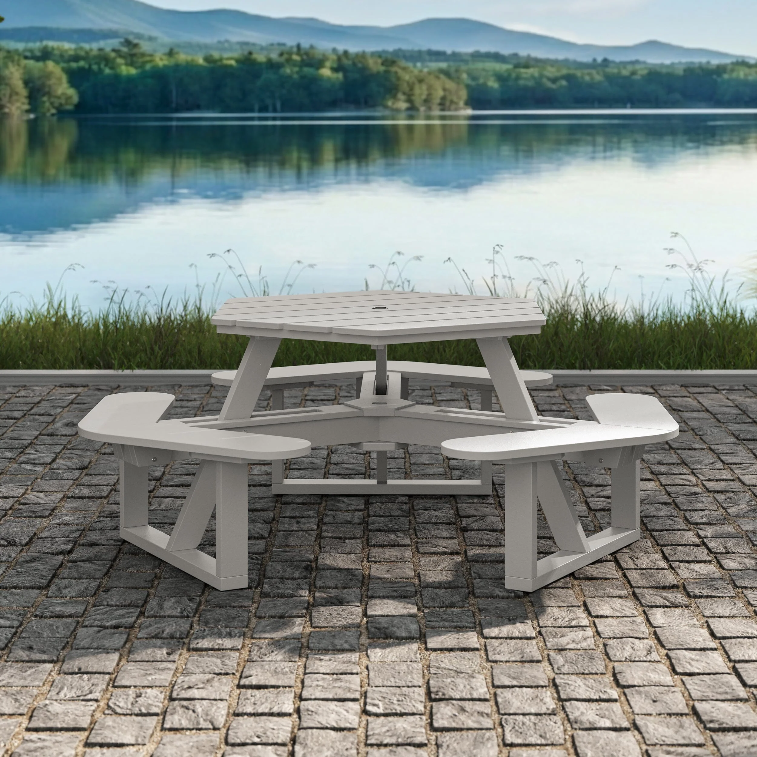 Shoreline Hexagon Picnic Table - Image 35
