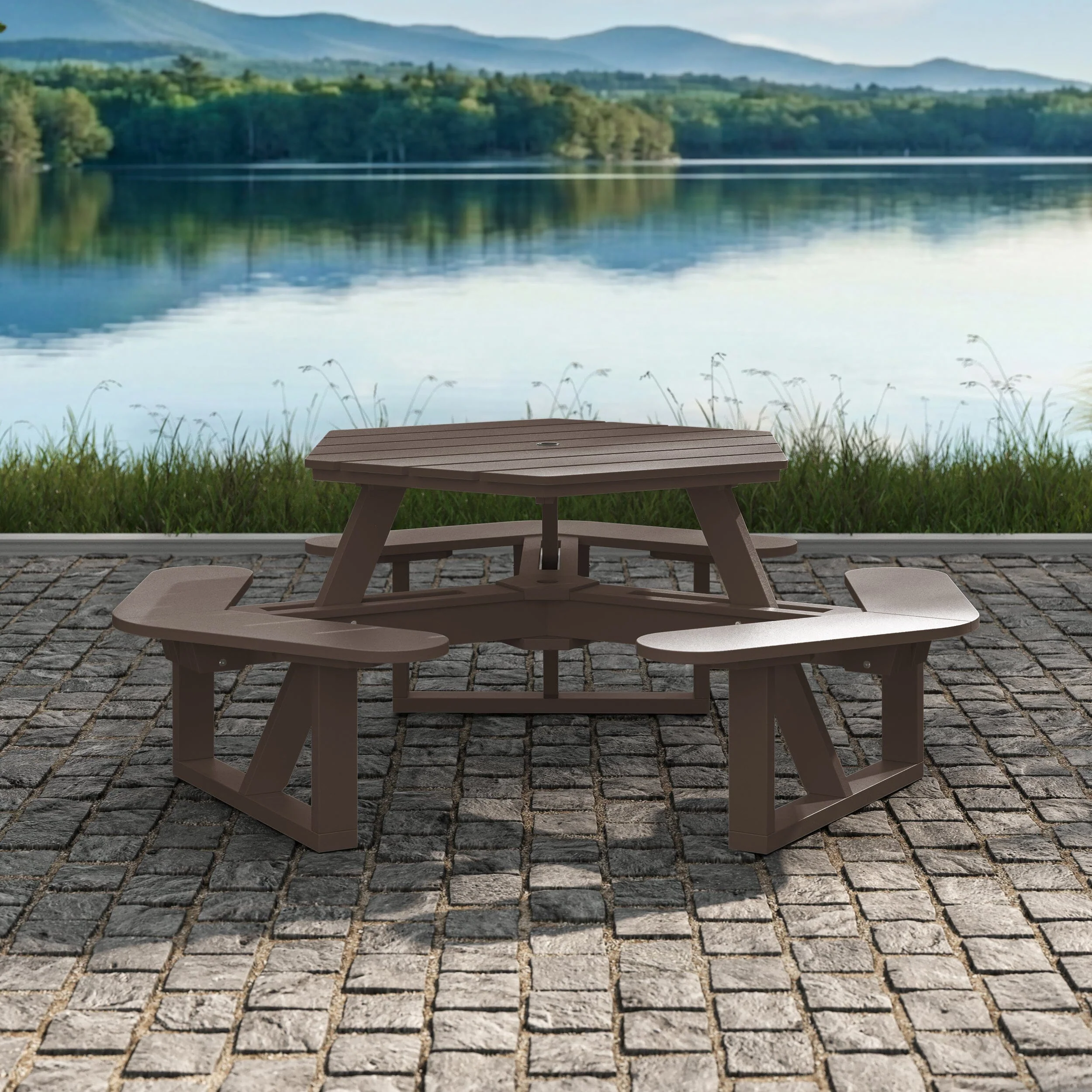 Shoreline Hexagon Picnic Table - Image 39