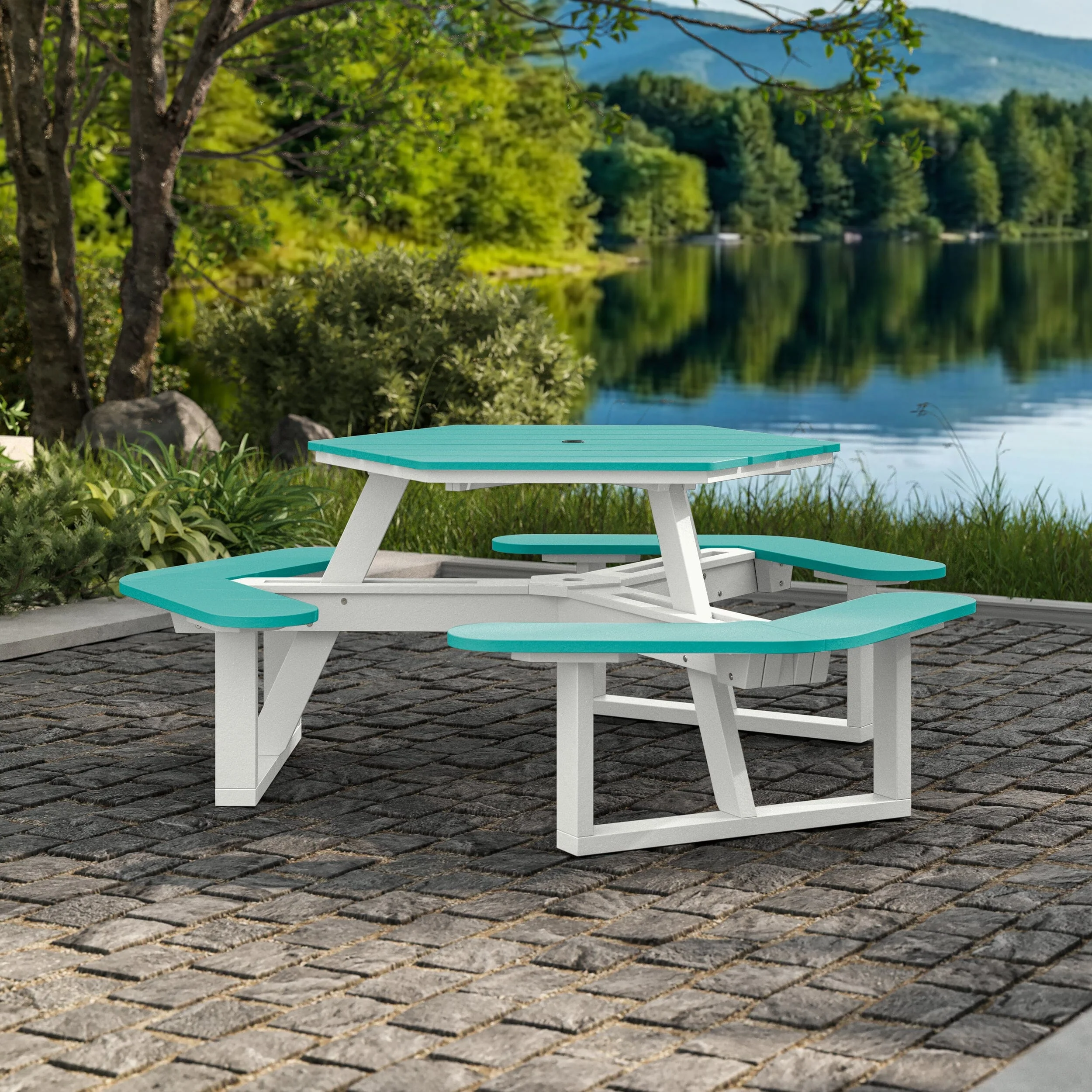 Shoreline Hexagon Picnic Table - Image 4