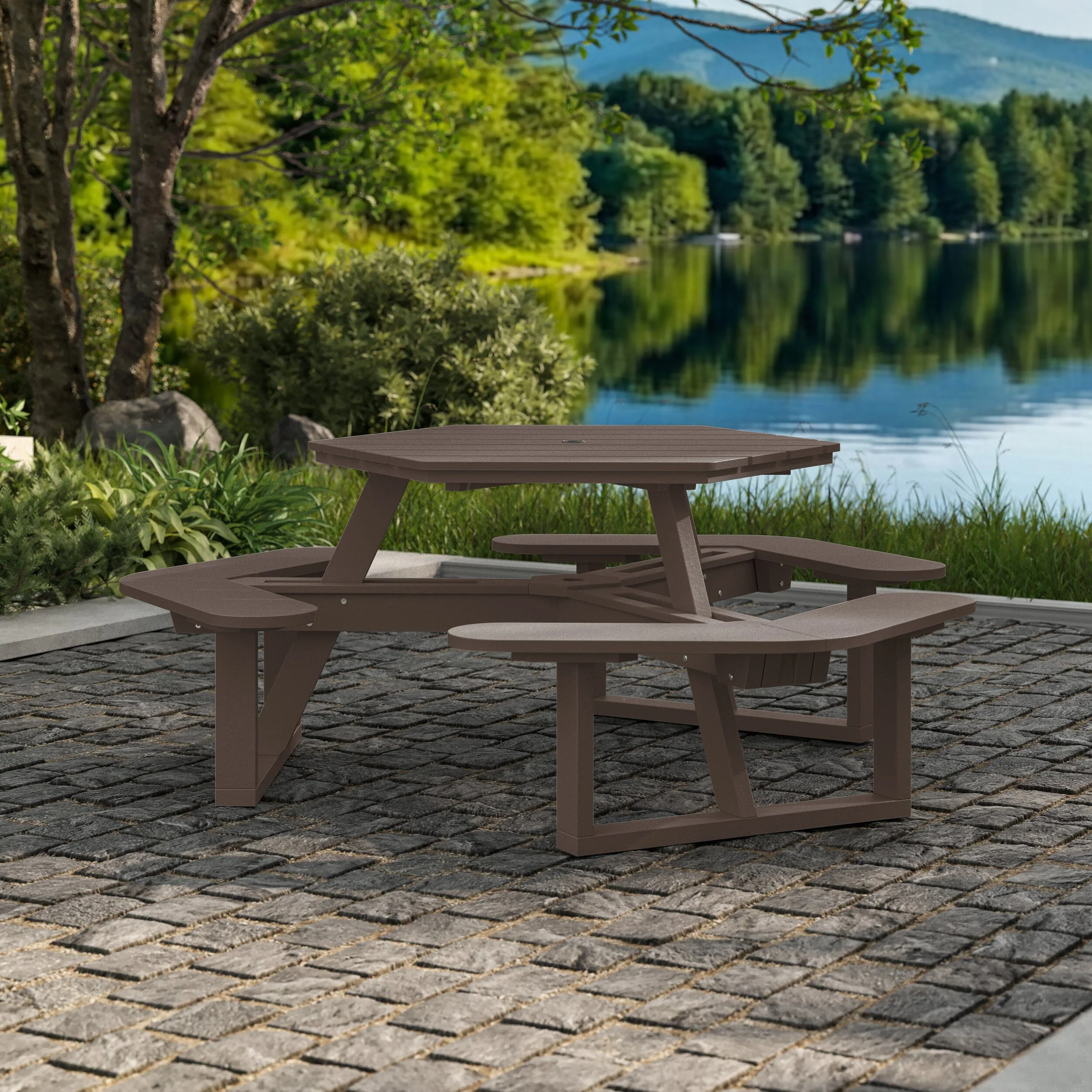 Shoreline Hexagon Picnic Table - Image 40