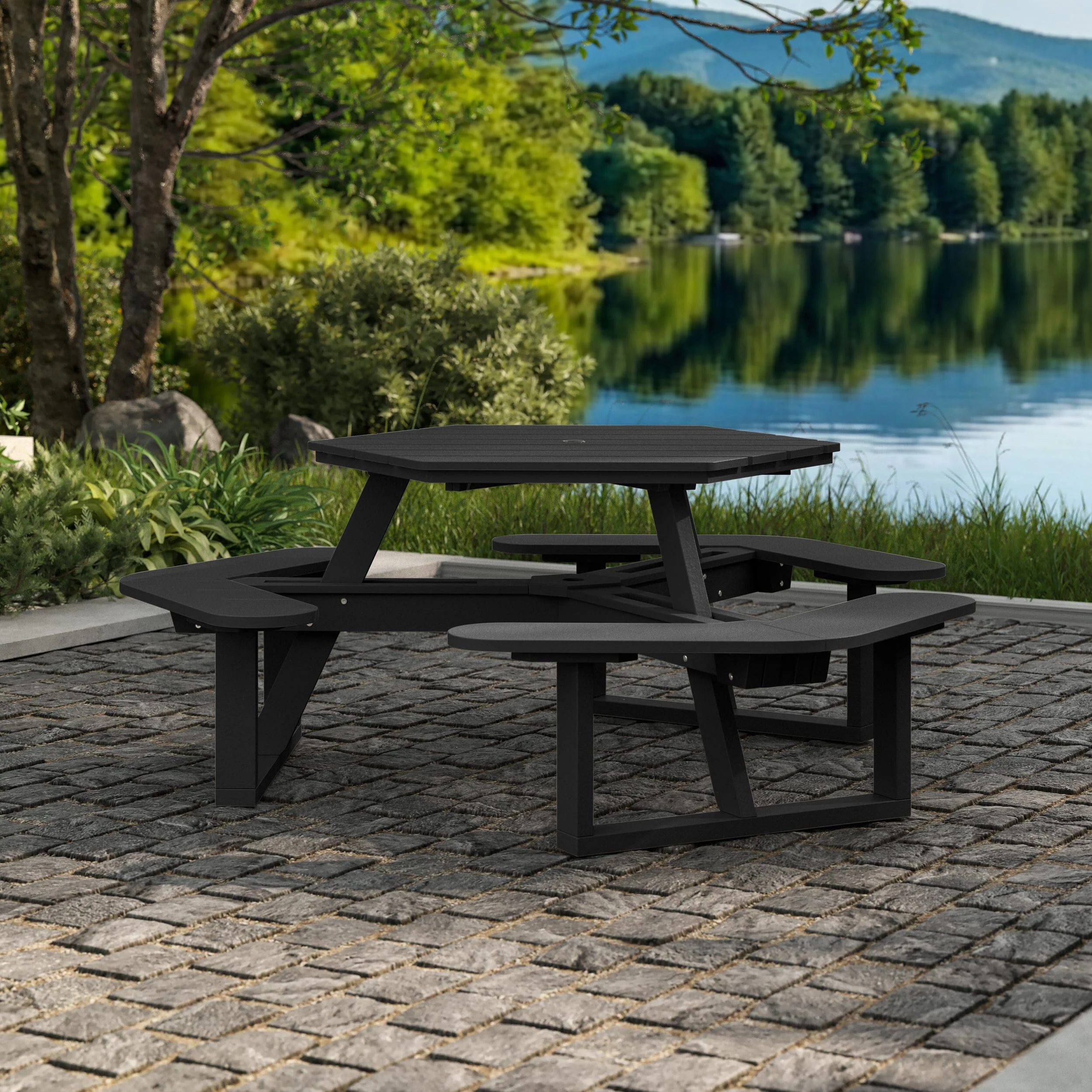 Shoreline Hexagon Picnic Table - Image 44