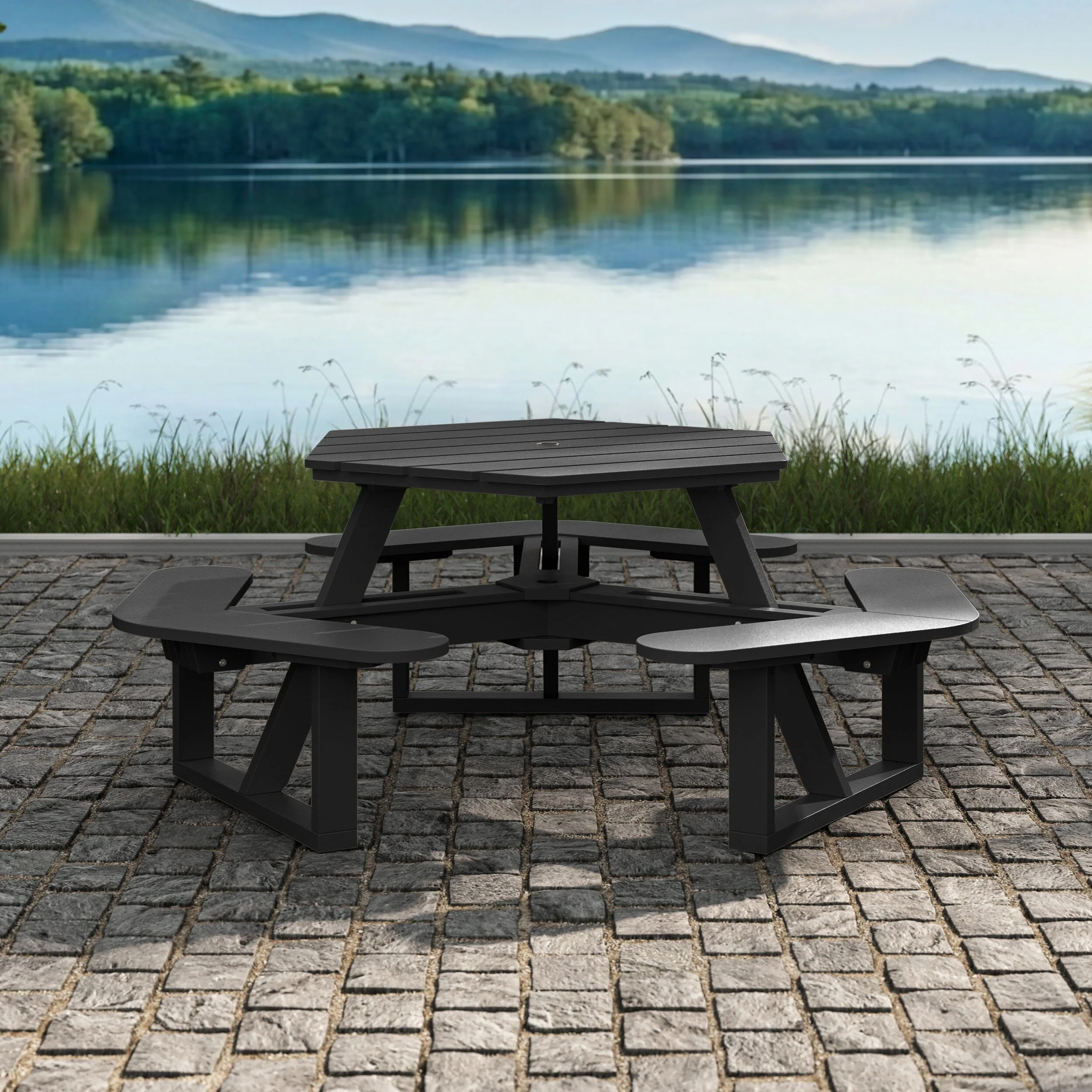 Shoreline Hexagon Picnic Table - Image 45