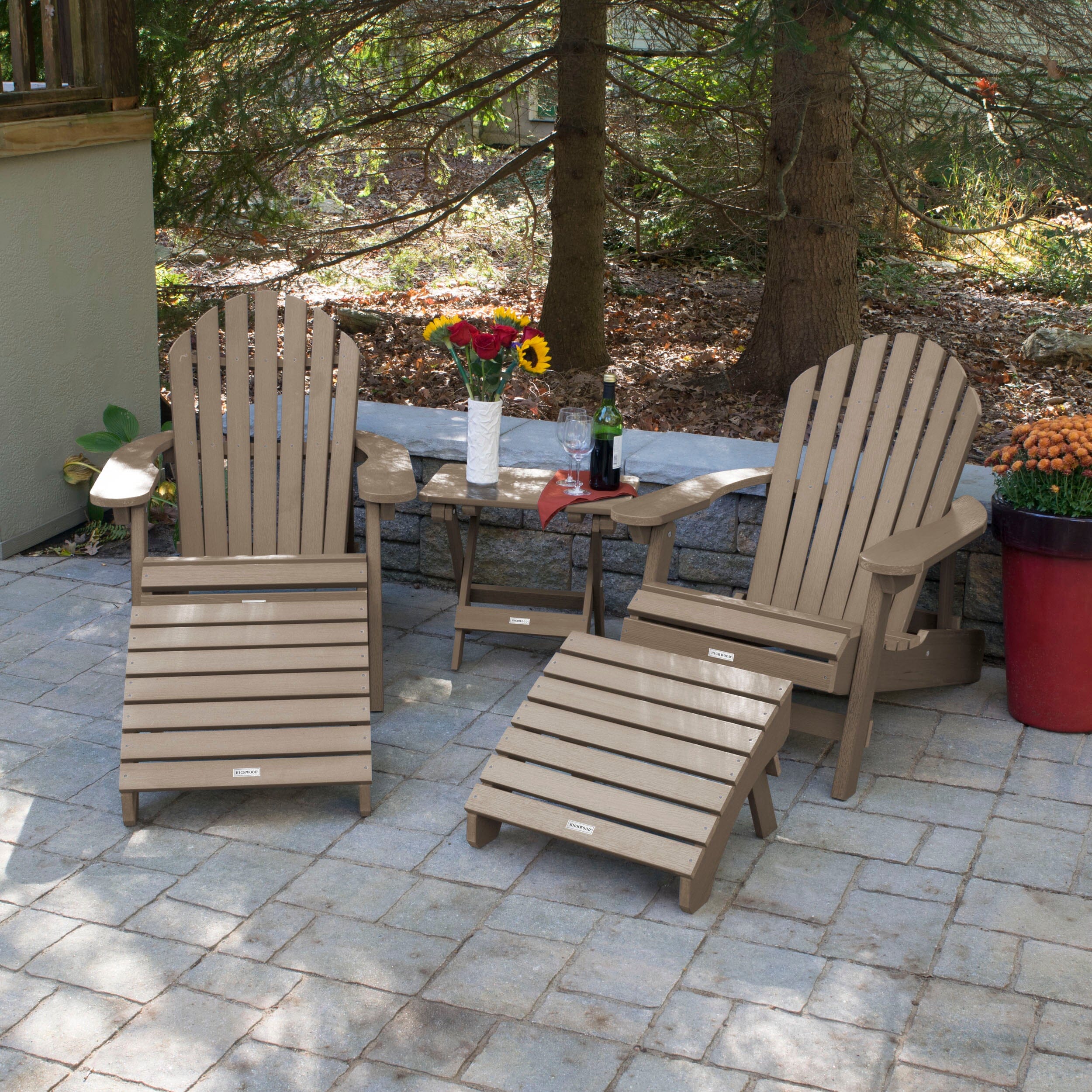 2 Hamilton Adirondack Chairs, 2 Ottomans & Side Table - Image 22