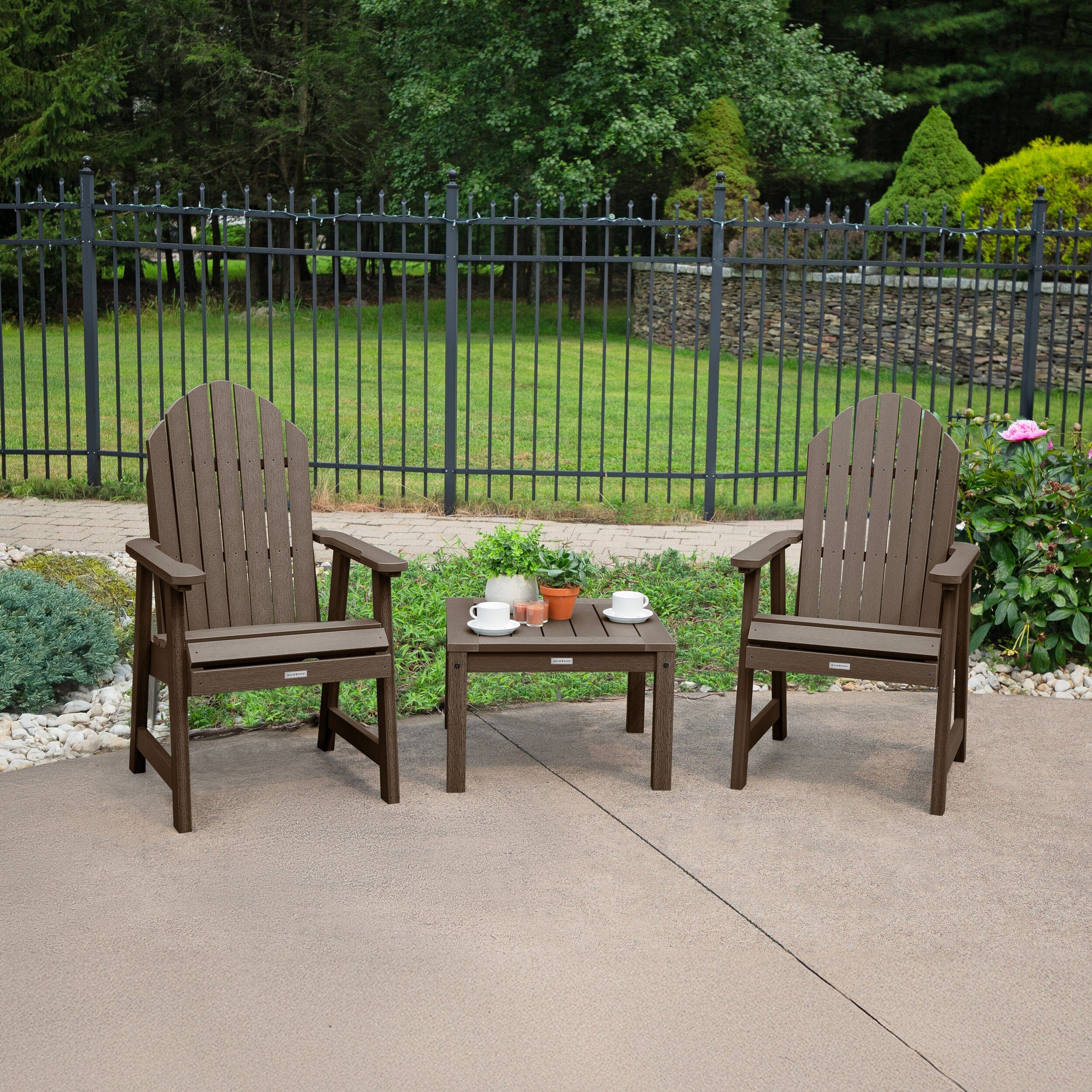2 Hamilton Deck Chairs with Adirondack Side Table - Image 3