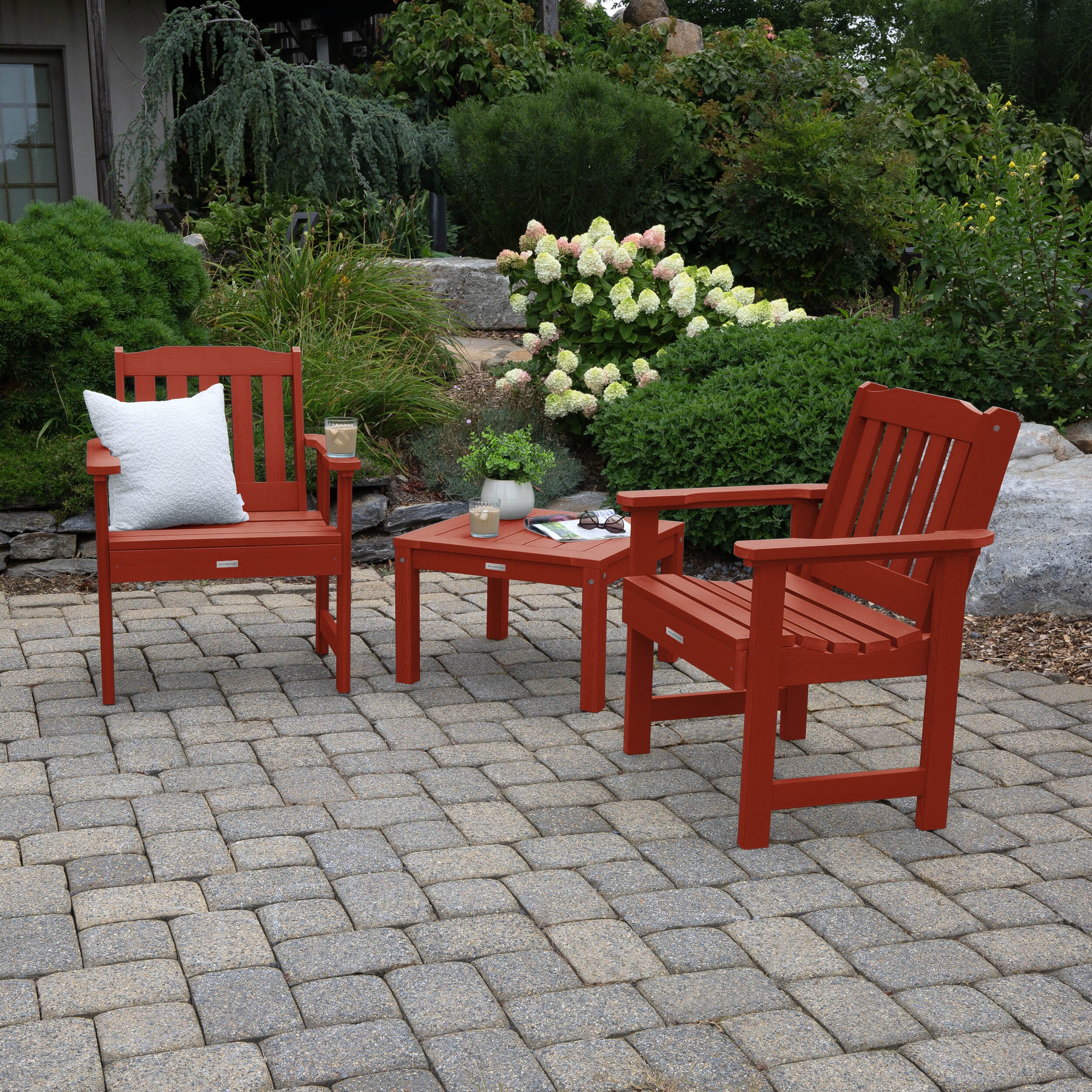 2 Lehigh Garden Chairs with 1 Square Side Table - Image 14