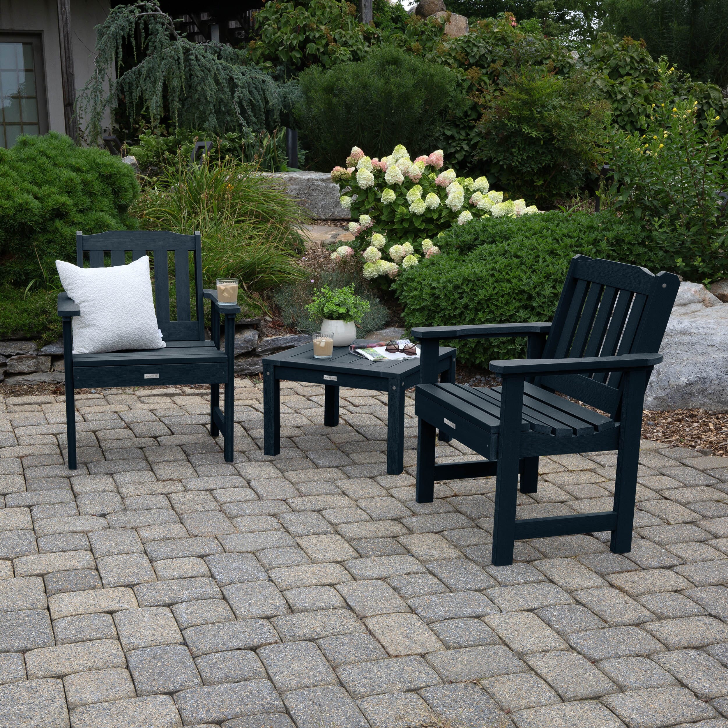 2 Lehigh Garden Chairs with 1 Square Side Table - Image 16