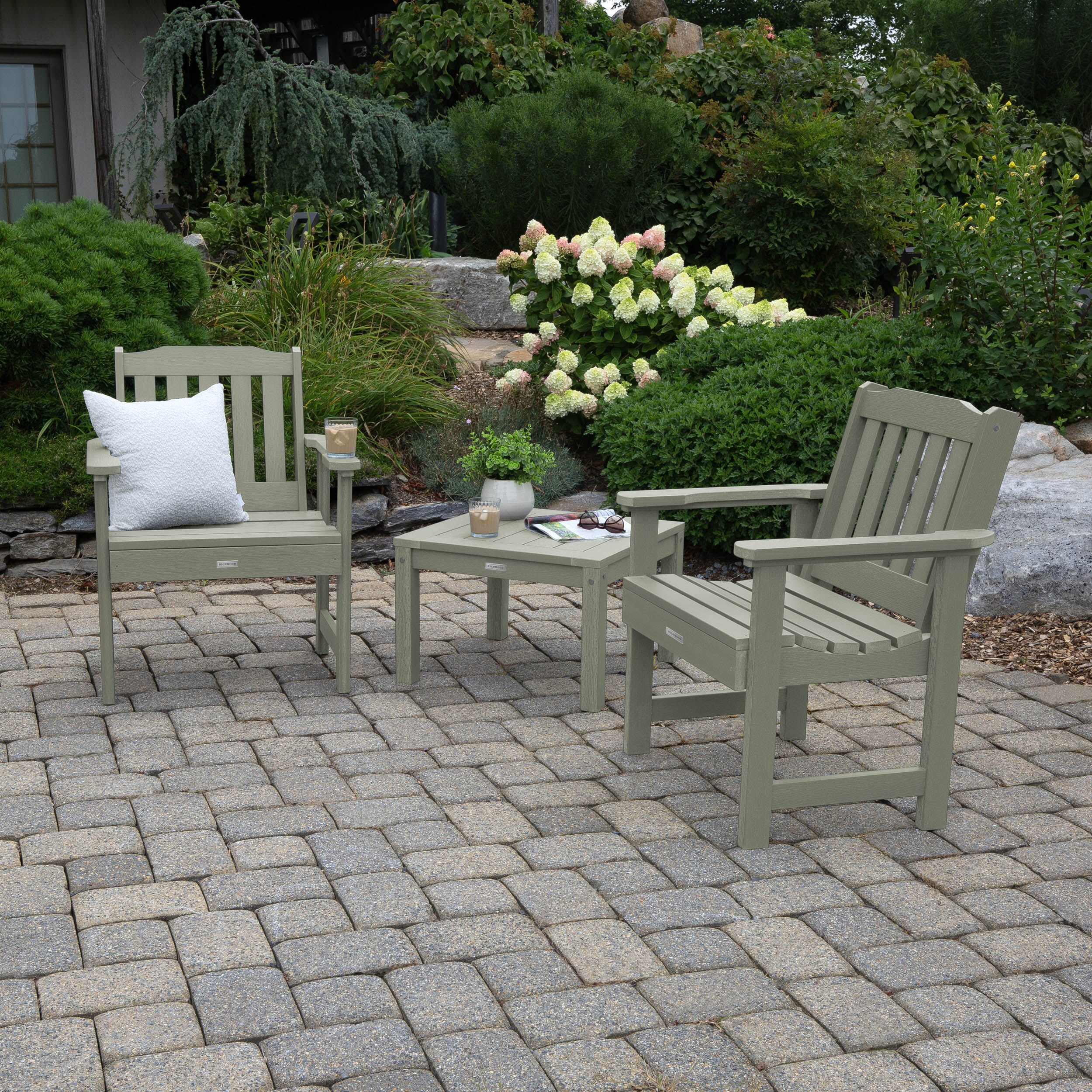 2 Lehigh Garden Chairs with 1 Square Side Table - Image 18