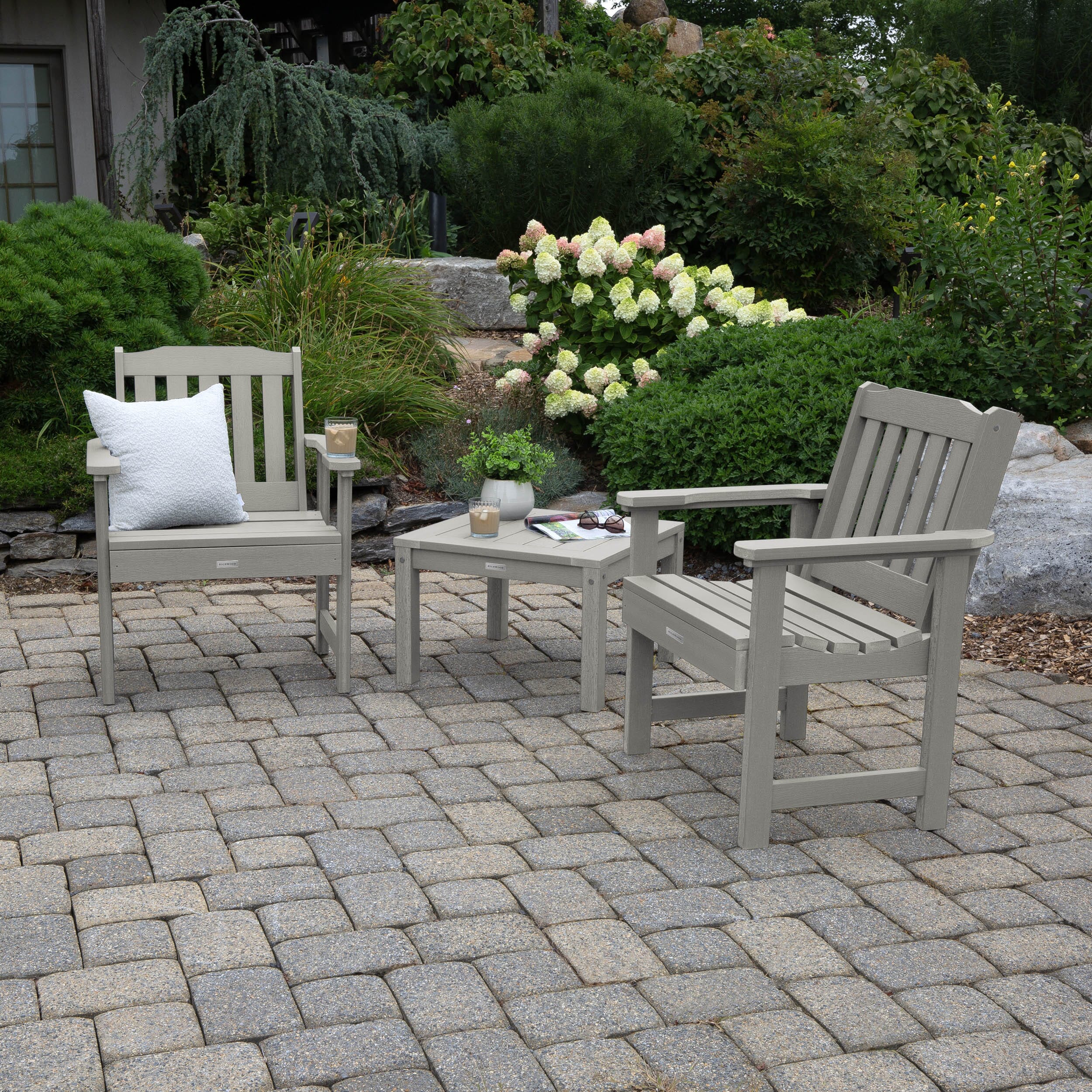 2 Lehigh Garden Chairs with 1 Square Side Table - Image 20