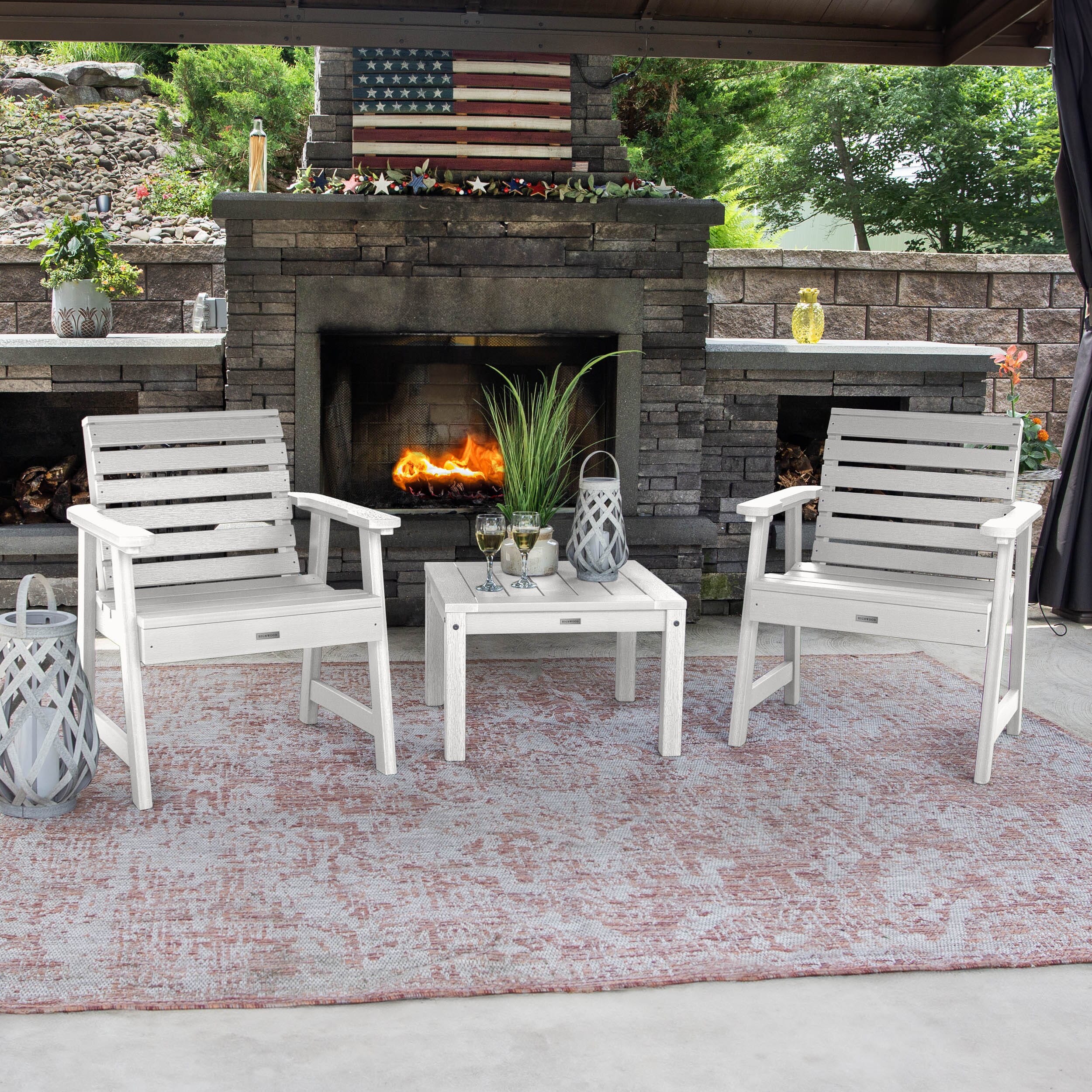 2 Weatherly Garden Chairs with Square Side Table - Image 11