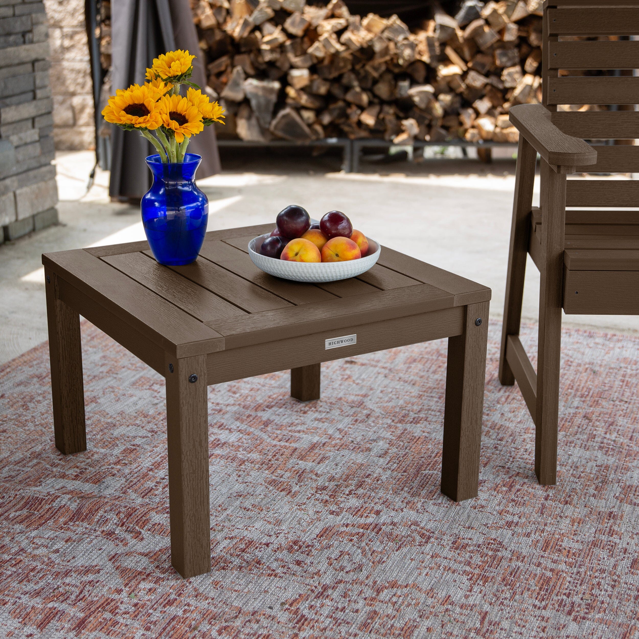 2 Weatherly Garden Chairs with Square Side Table - Image 3