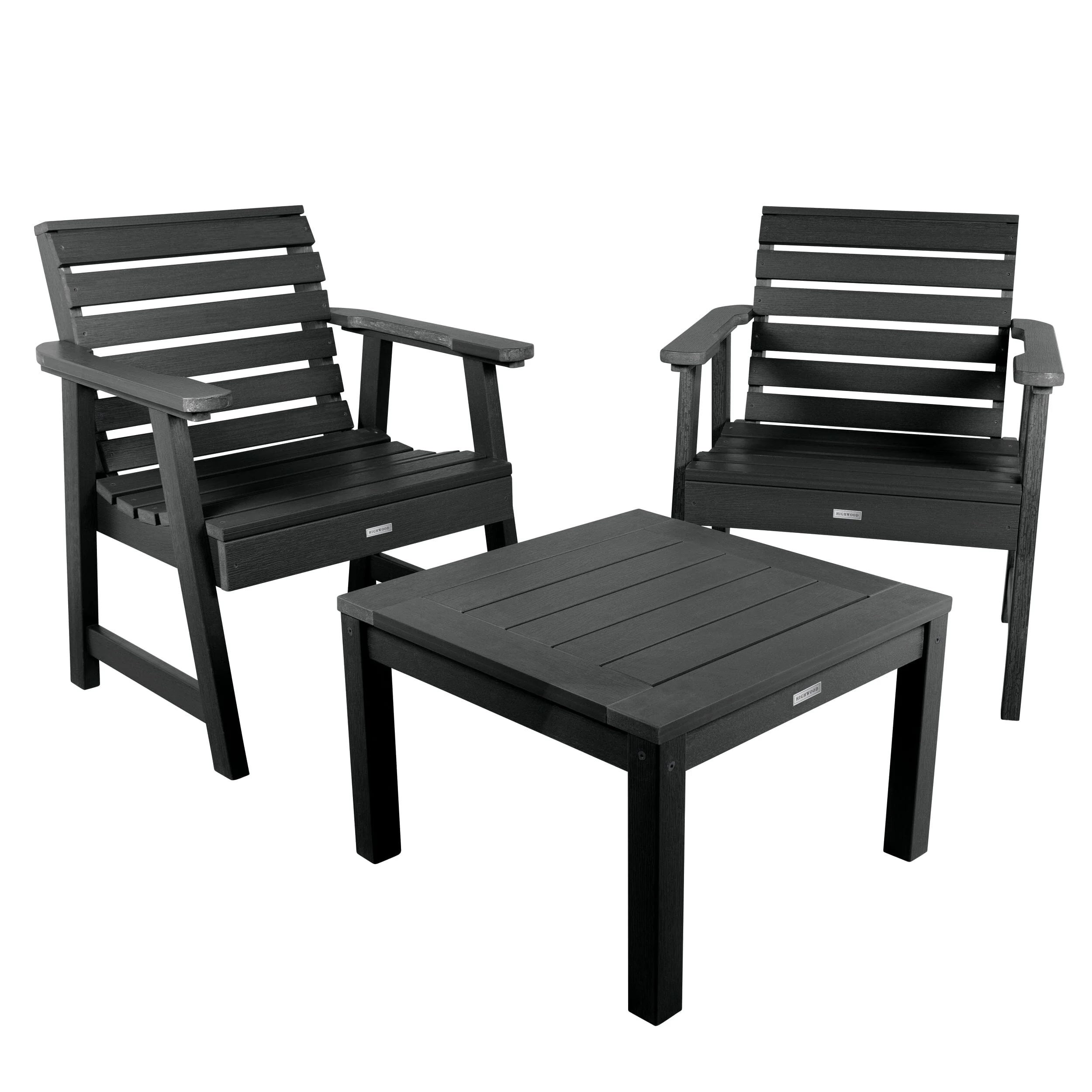 2 Weatherly Garden Chairs with Square Side Table - Image 4