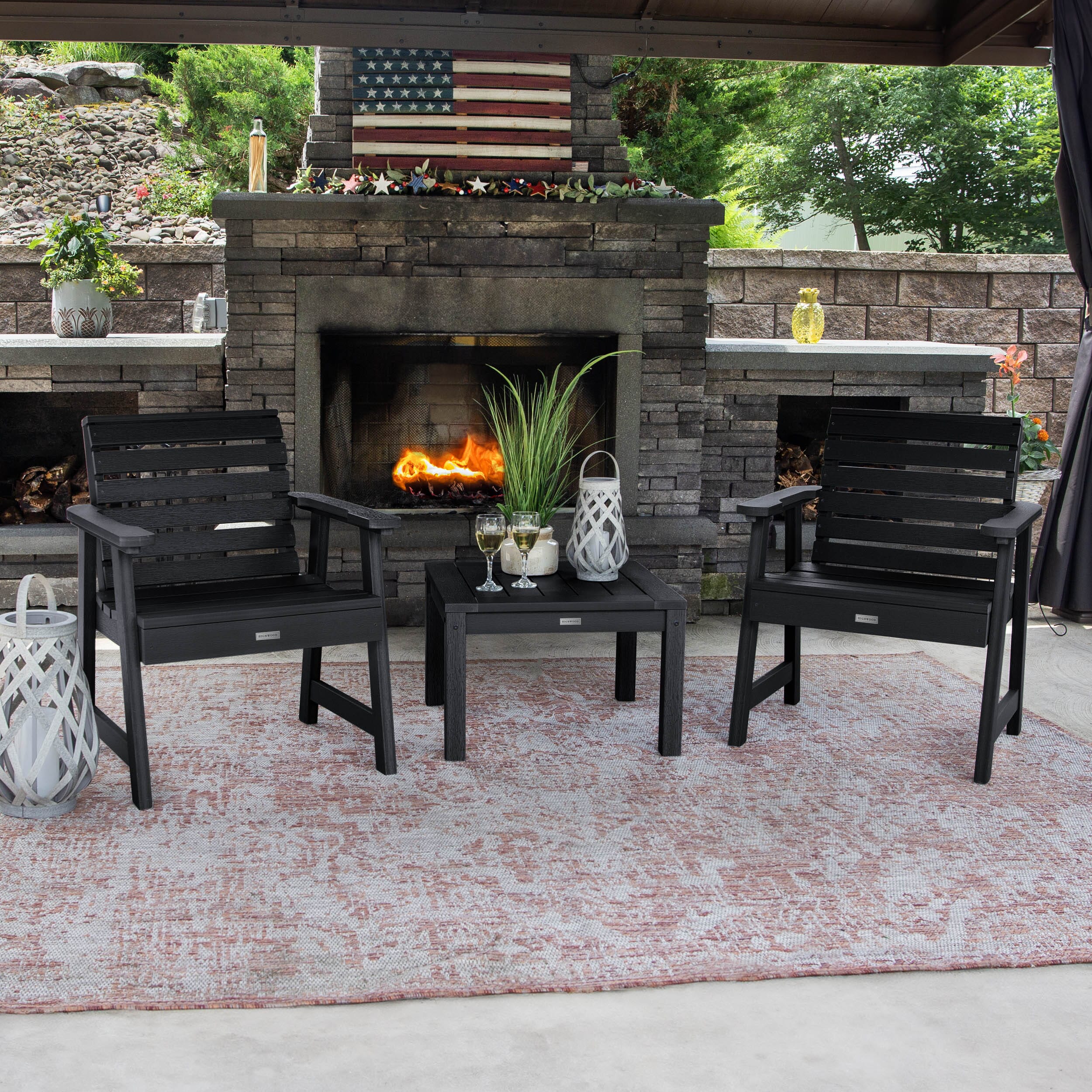 2 Weatherly Garden Chairs with Square Side Table - Image 5