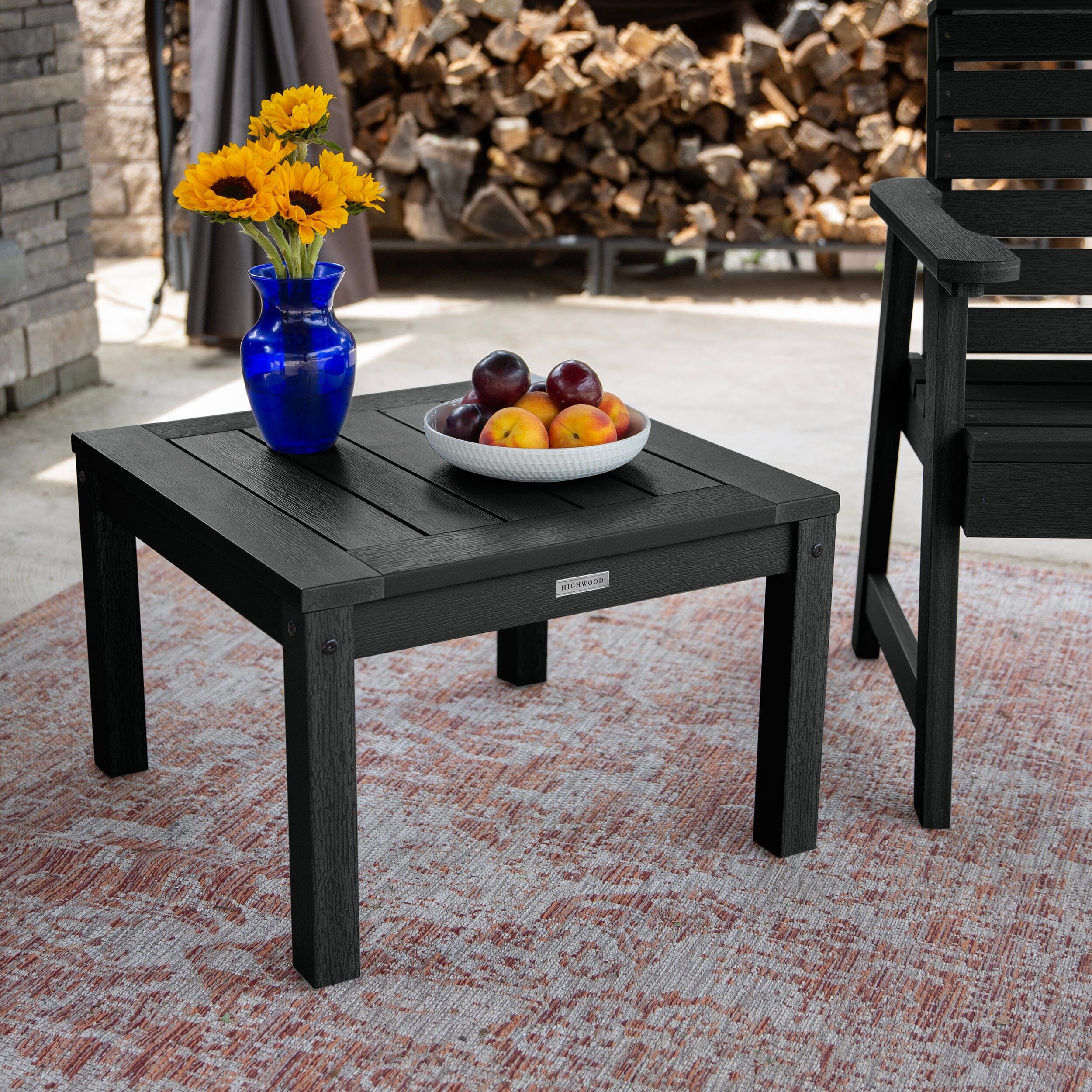 2 Weatherly Garden Chairs with Square Side Table - Image 6