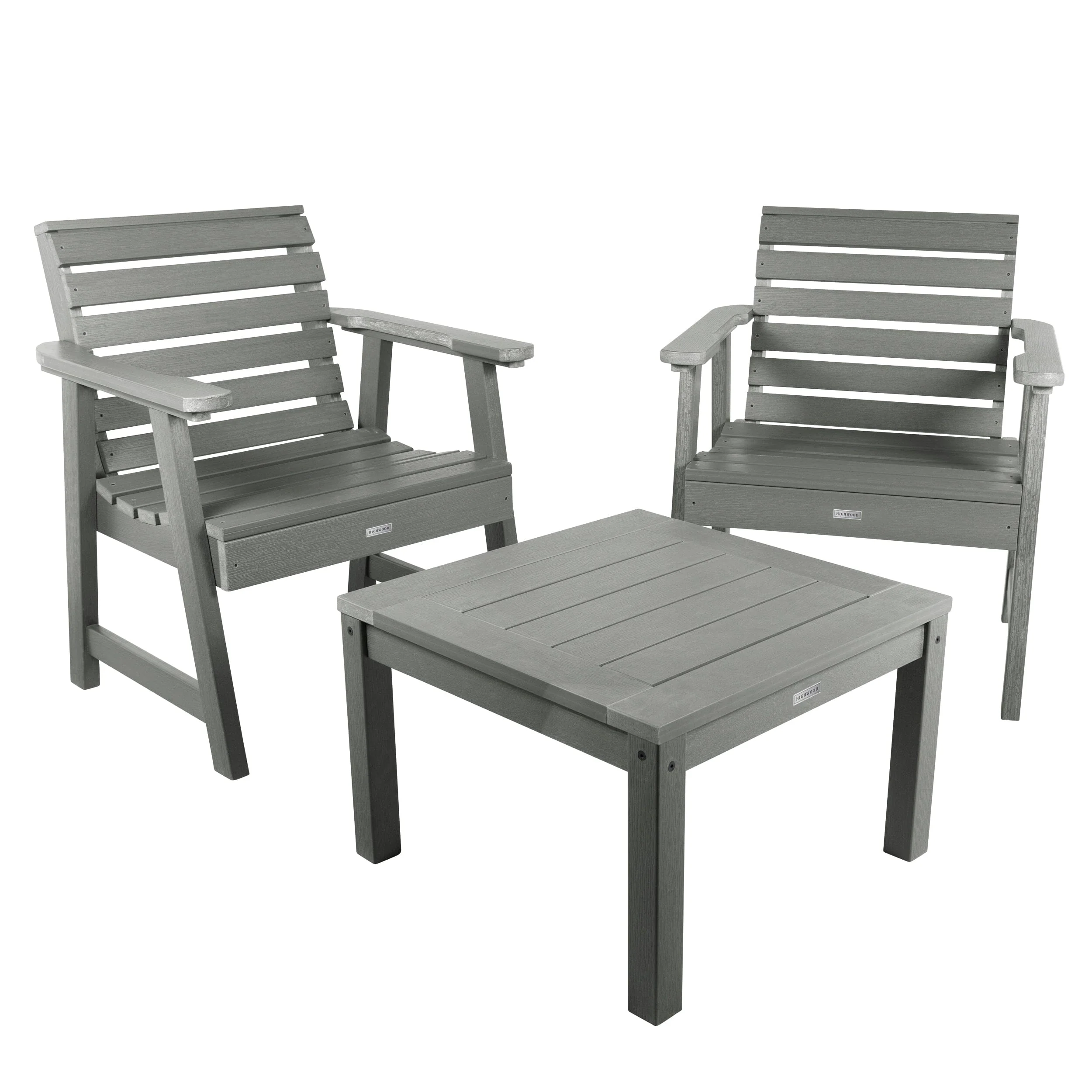 2 Weatherly Garden Chairs with Square Side Table - Image 7
