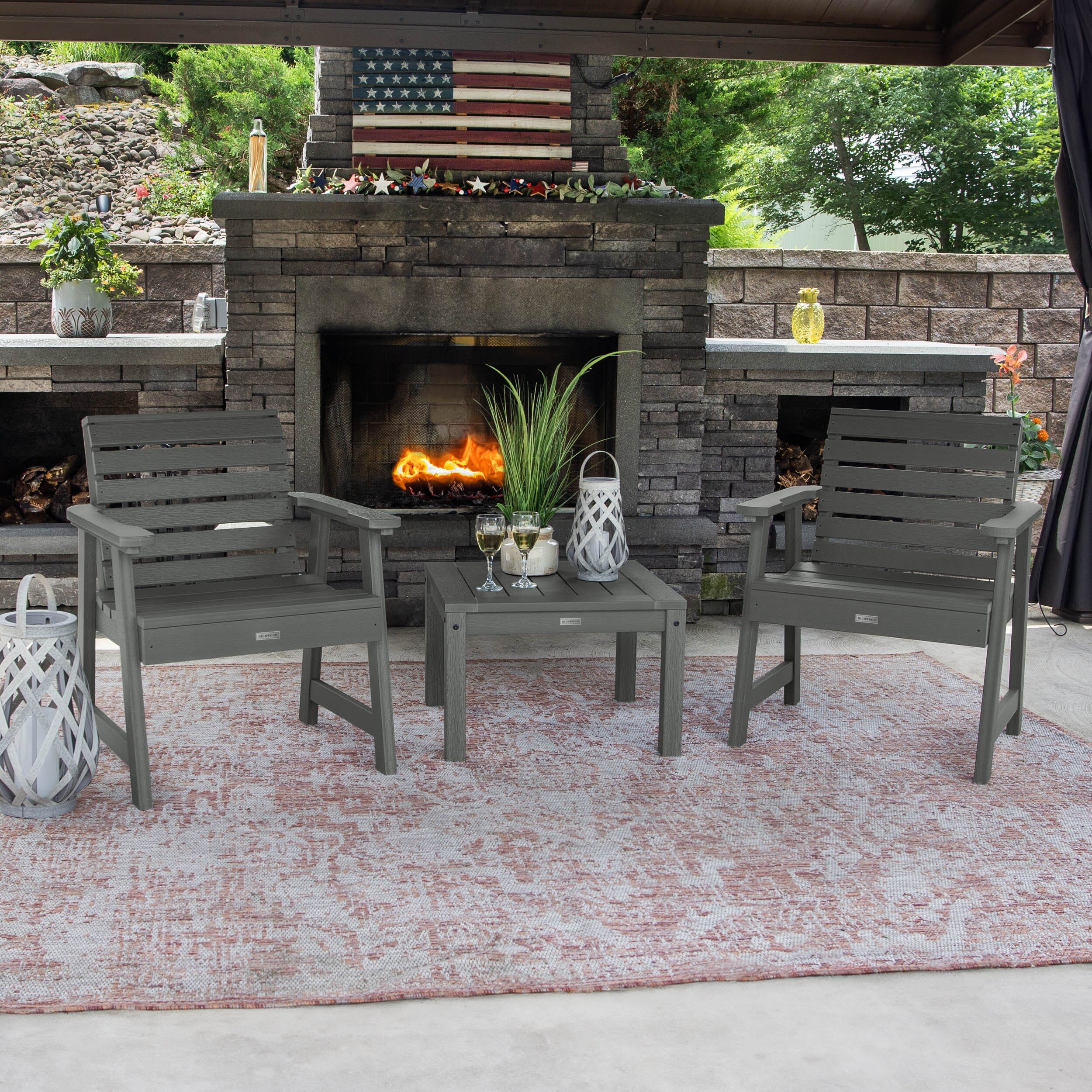 2 Weatherly Garden Chairs with Square Side Table - Image 8