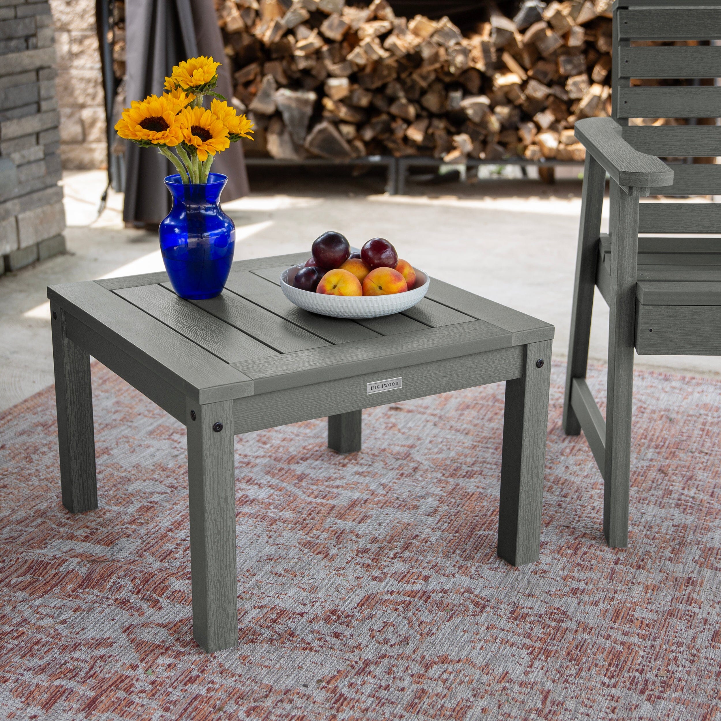 2 Weatherly Garden Chairs with Square Side Table - Image 9