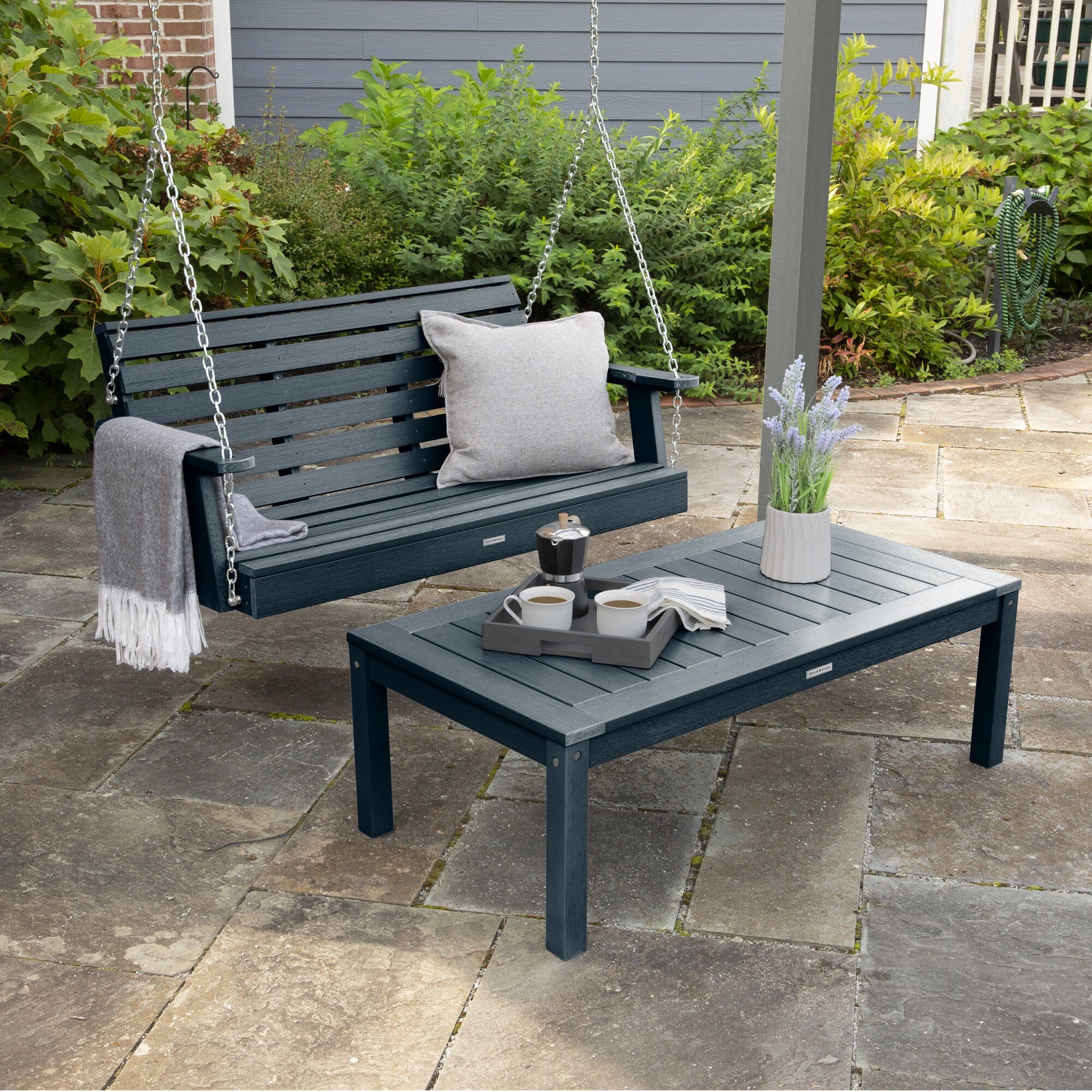 Weatherly Porch Swing 4ft and Adirondack Coffee Table - Image 10