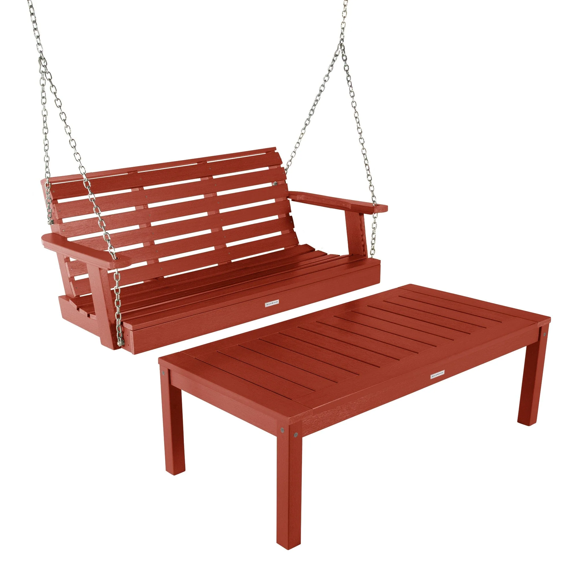 Weatherly Porch Swing 4ft and Adirondack Coffee Table - Image 11