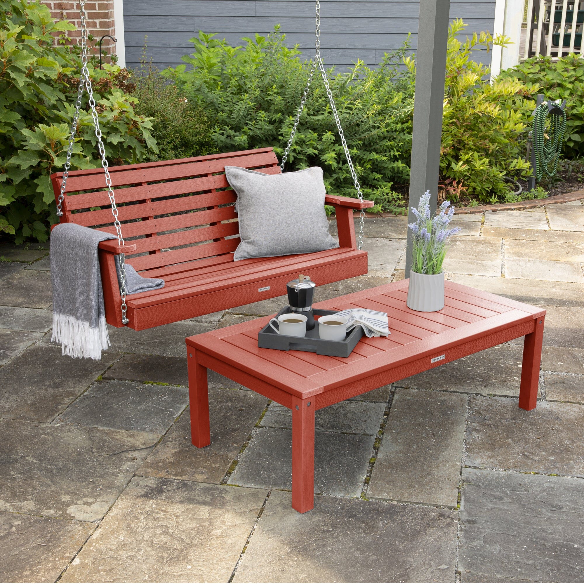 Weatherly Porch Swing 4ft and Adirondack Coffee Table - Image 12