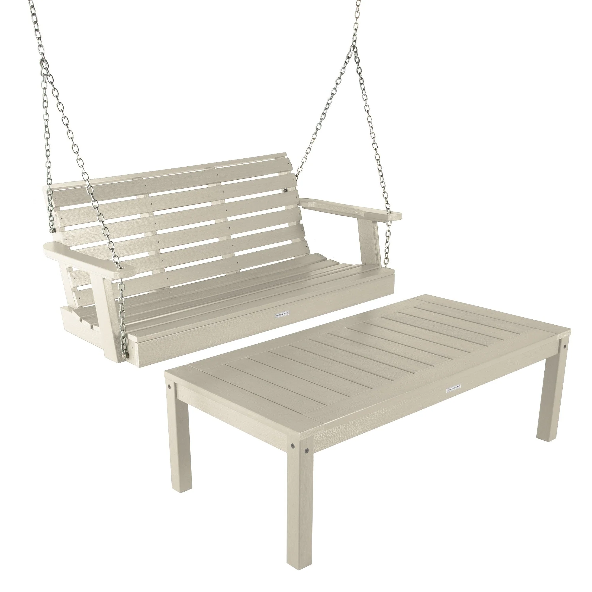 Weatherly Porch Swing 4ft and Adirondack Coffee Table - Image 13