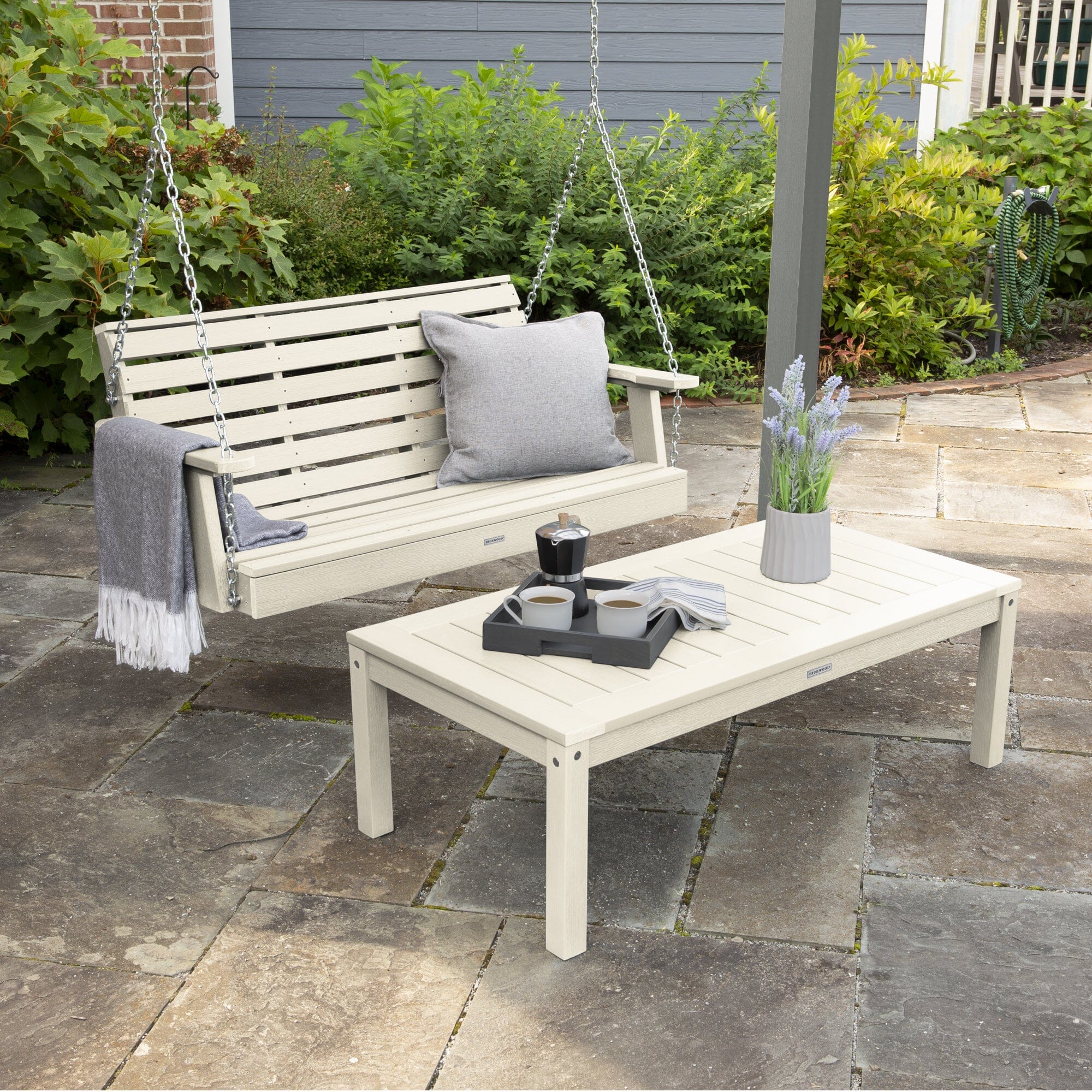 Weatherly Porch Swing 4ft and Adirondack Coffee Table - Image 14