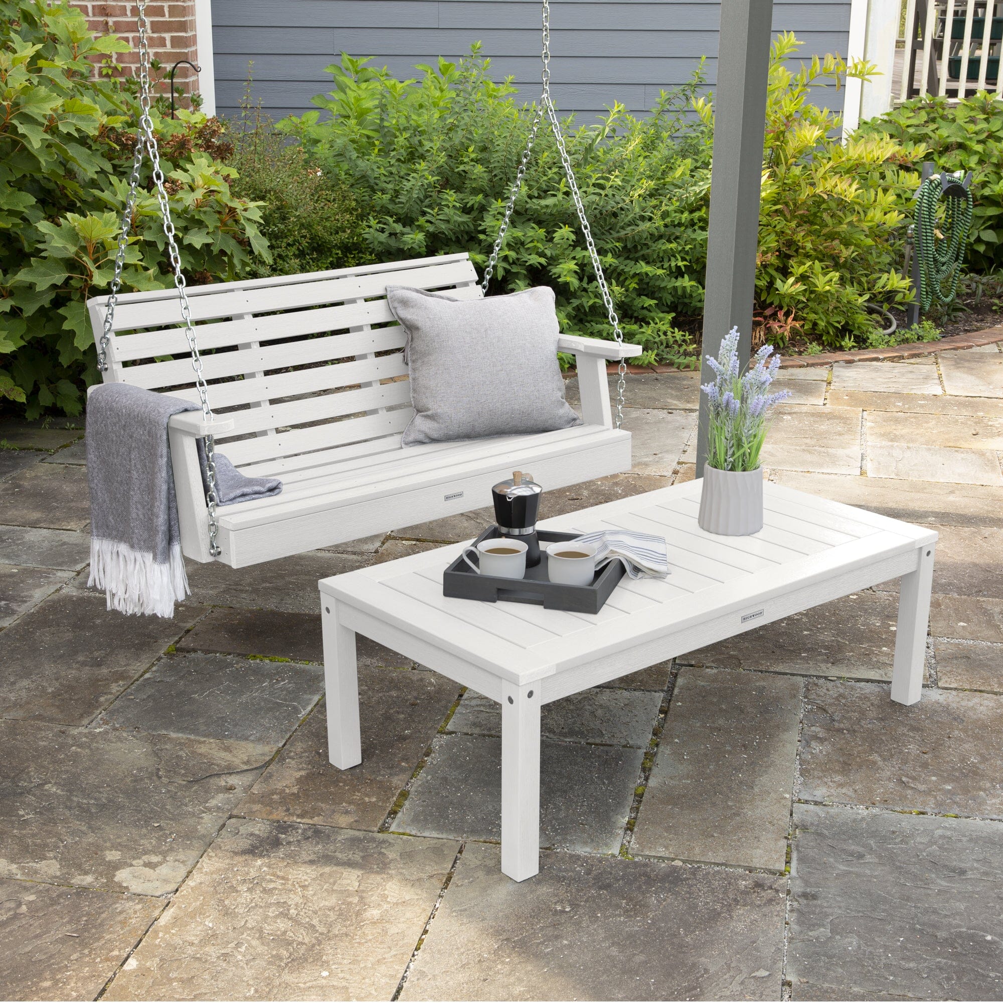 Weatherly Porch Swing 4ft and Adirondack Coffee Table - Image 16