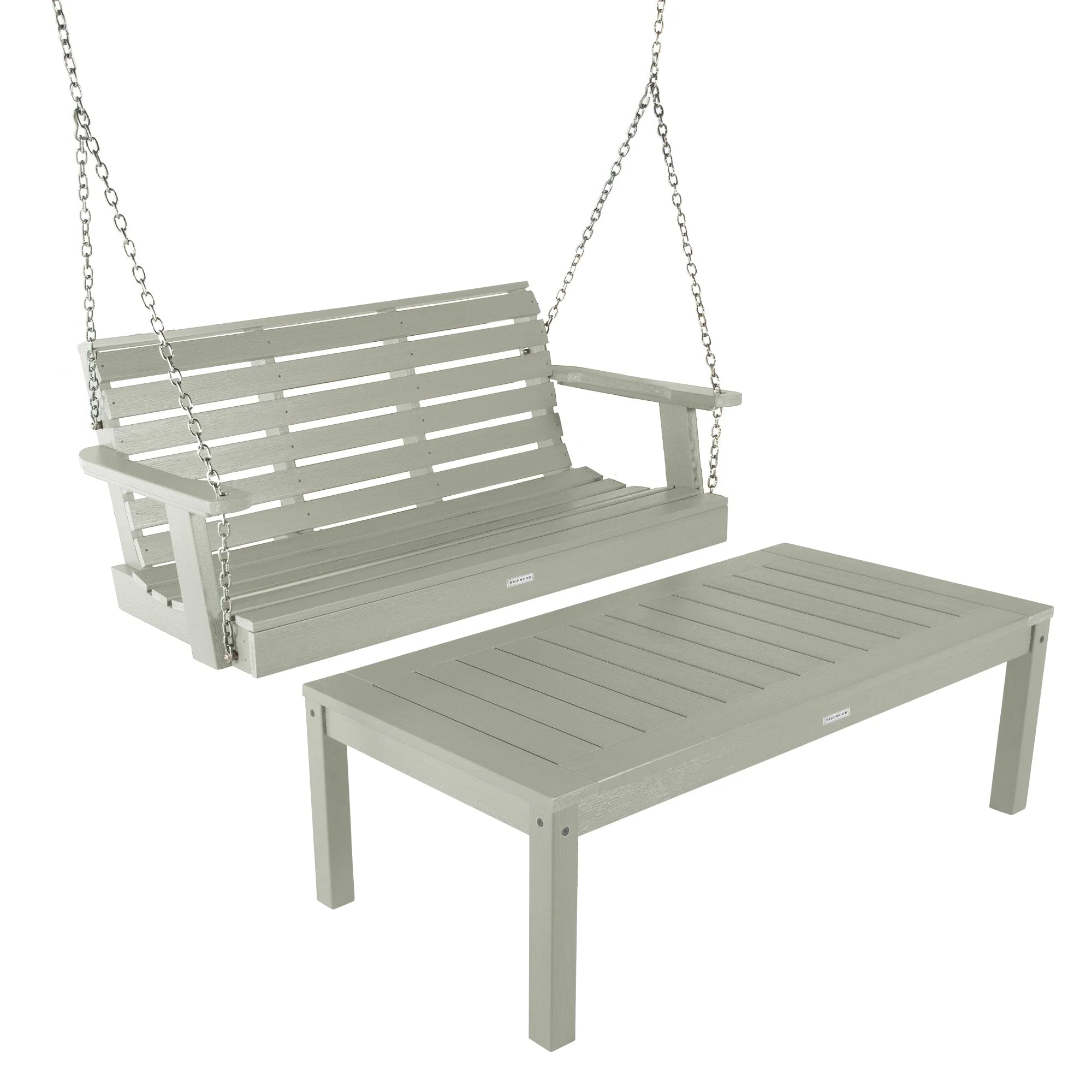 Weatherly Porch Swing 4ft and Adirondack Coffee Table - Image 17