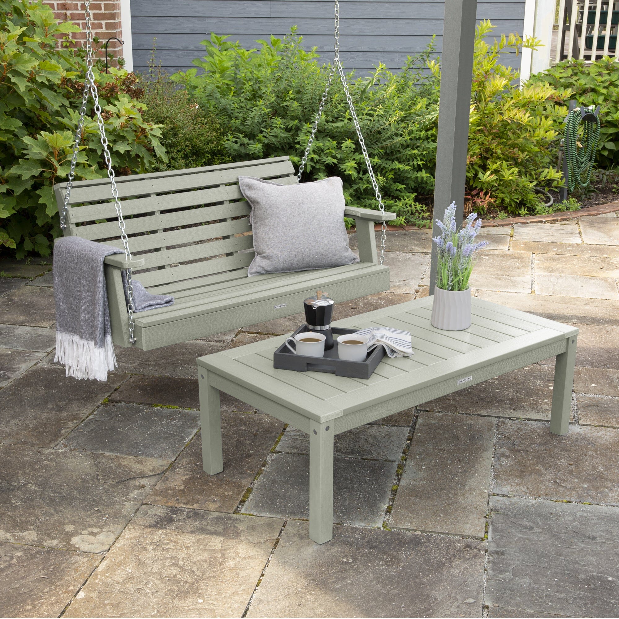 Weatherly Porch Swing 4ft and Adirondack Coffee Table - Image 18