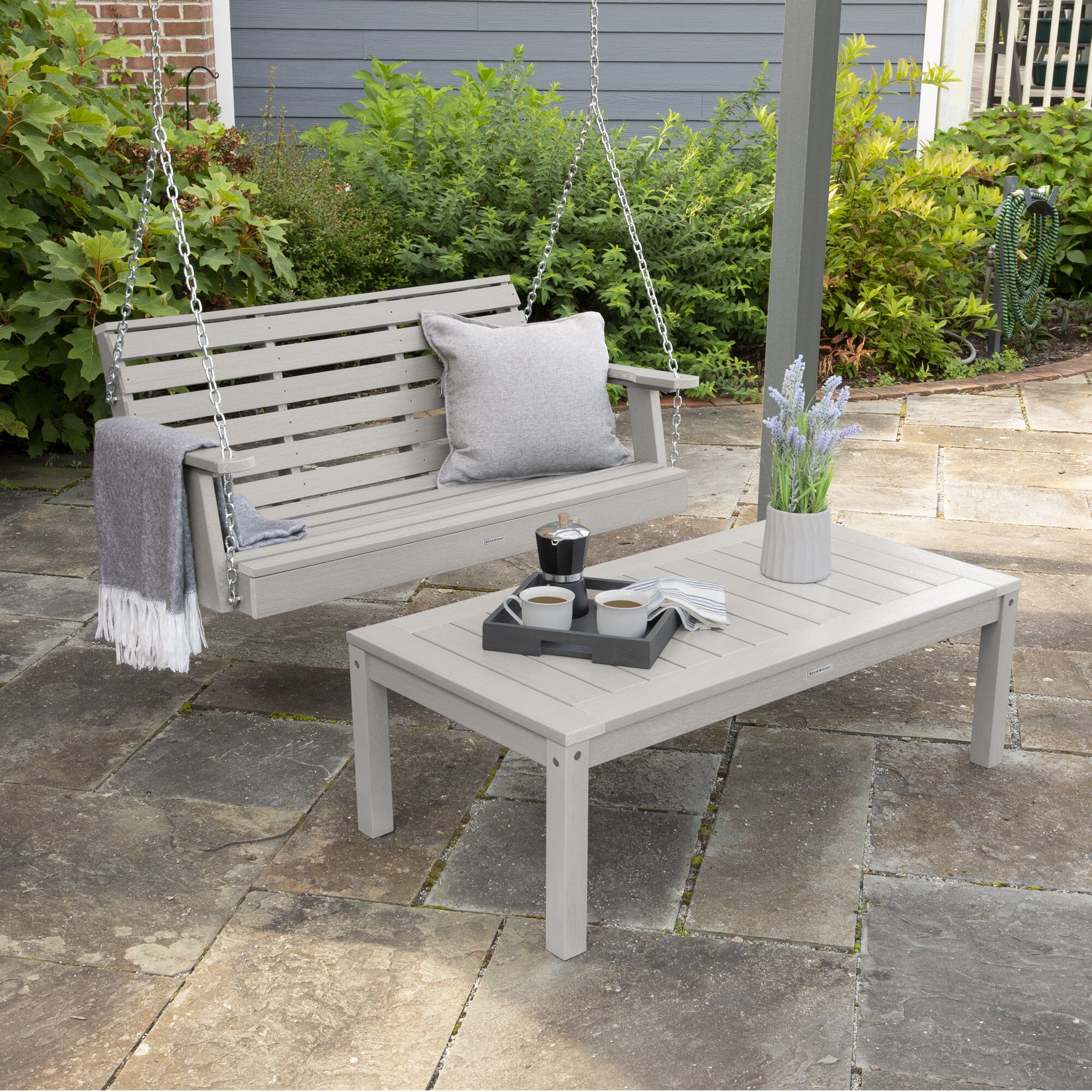Weatherly Porch Swing 4ft and Adirondack Coffee Table - Image 20