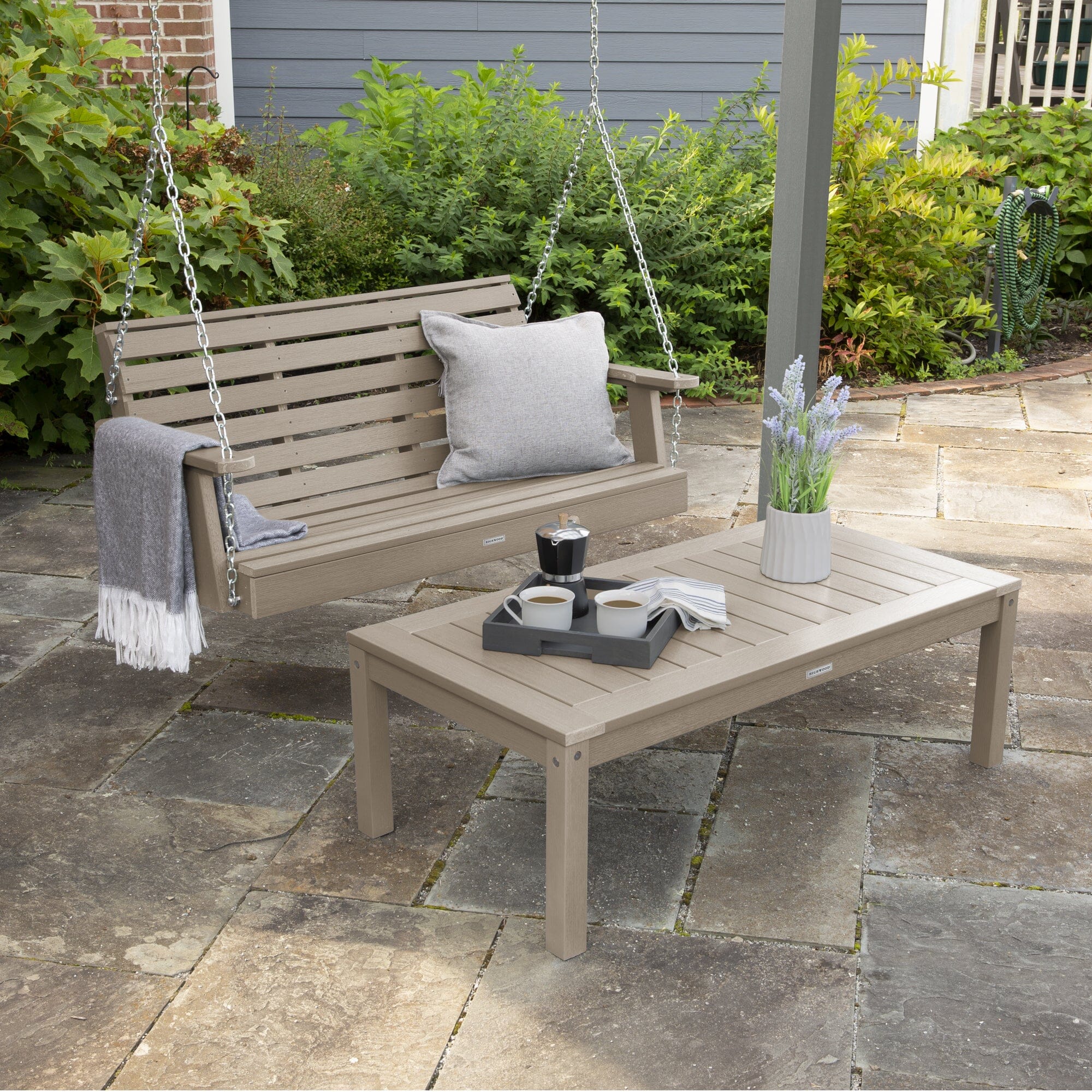 Weatherly Porch Swing 4ft and Adirondack Coffee Table - Image 22