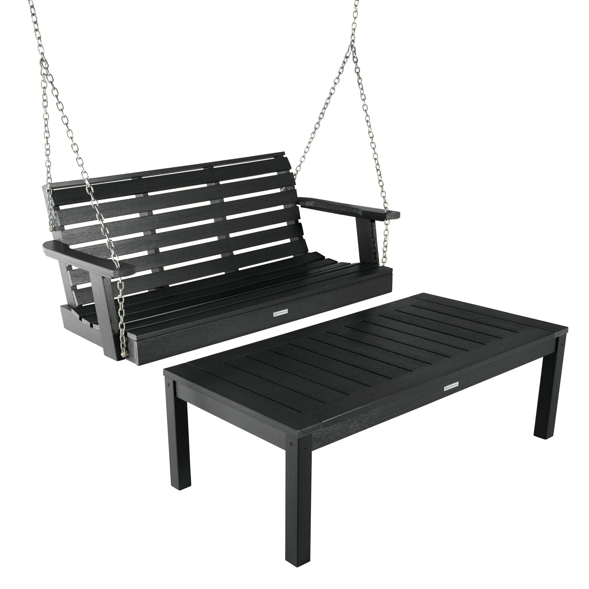 Weatherly Porch Swing 4ft and Adirondack Coffee Table - Image 3