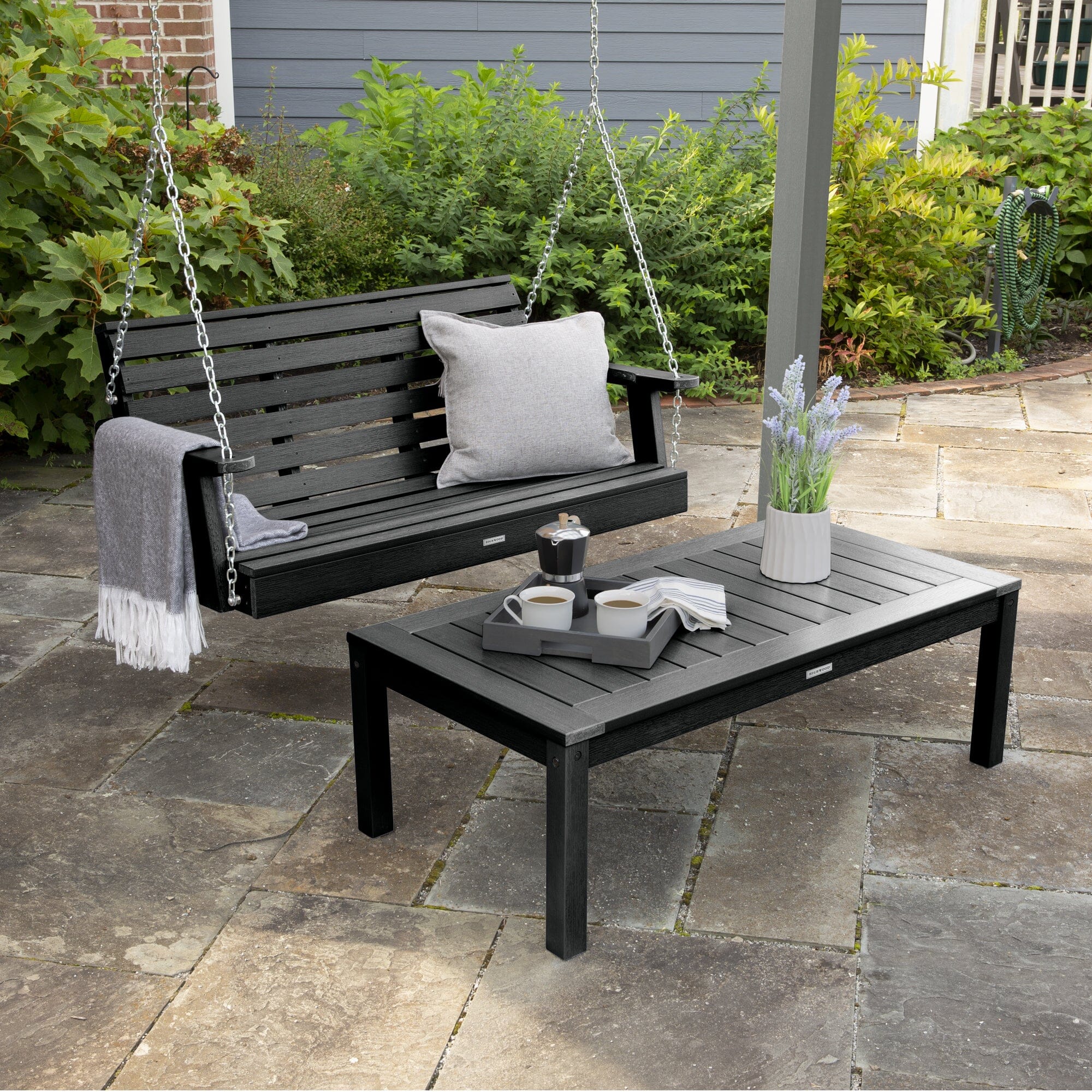 Weatherly Porch Swing 4ft and Adirondack Coffee Table - Image 4