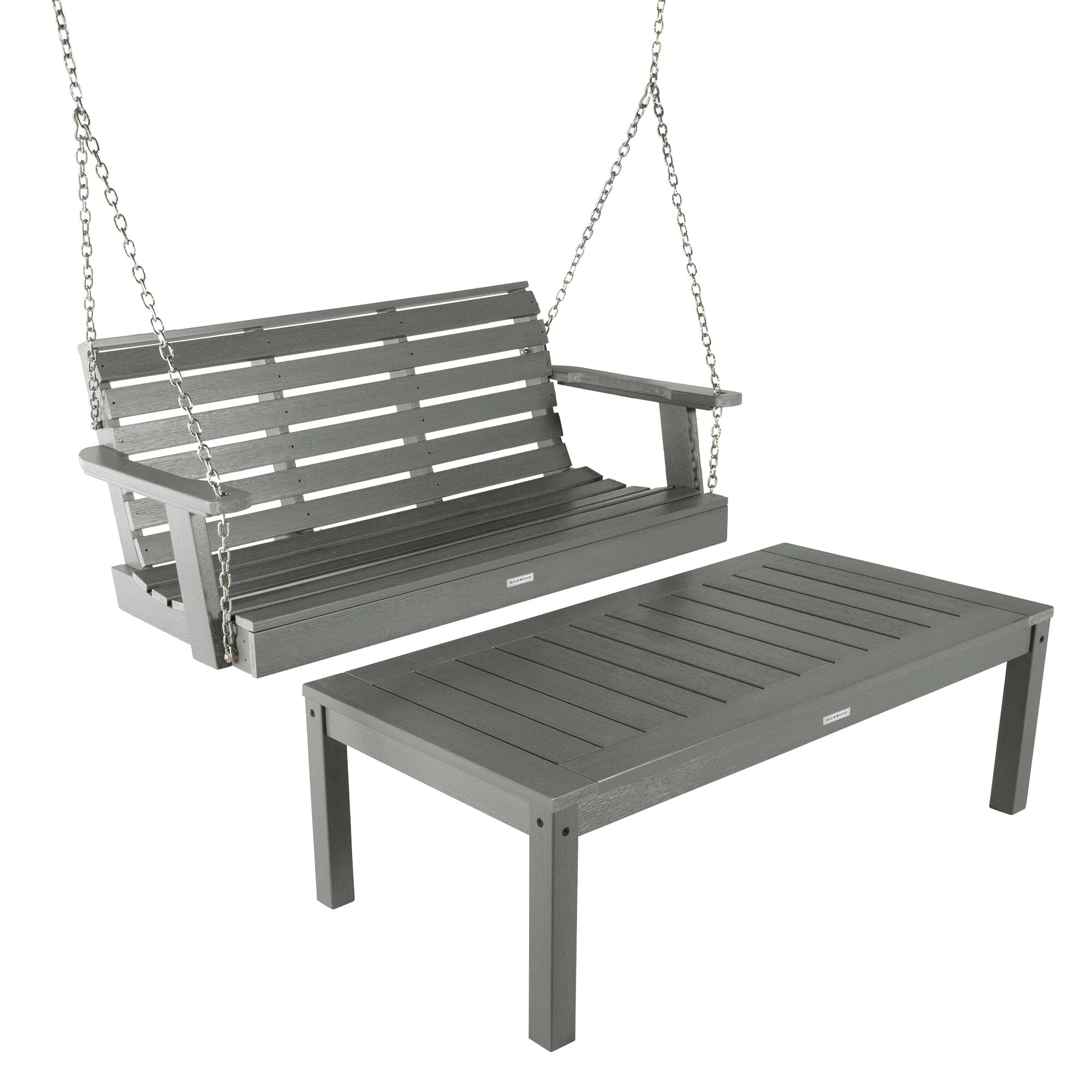 Weatherly Porch Swing 4ft and Adirondack Coffee Table - Image 5