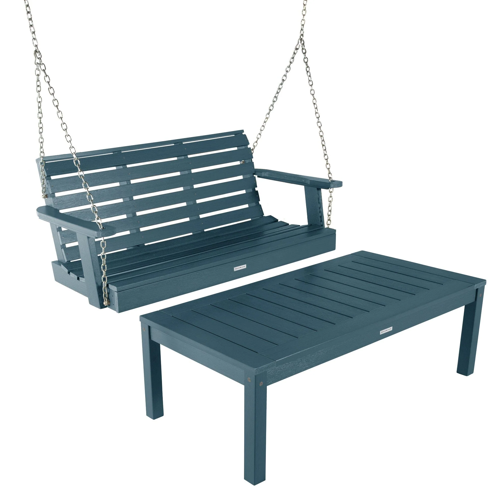 Weatherly Porch Swing 4ft and Adirondack Coffee Table - Image 7