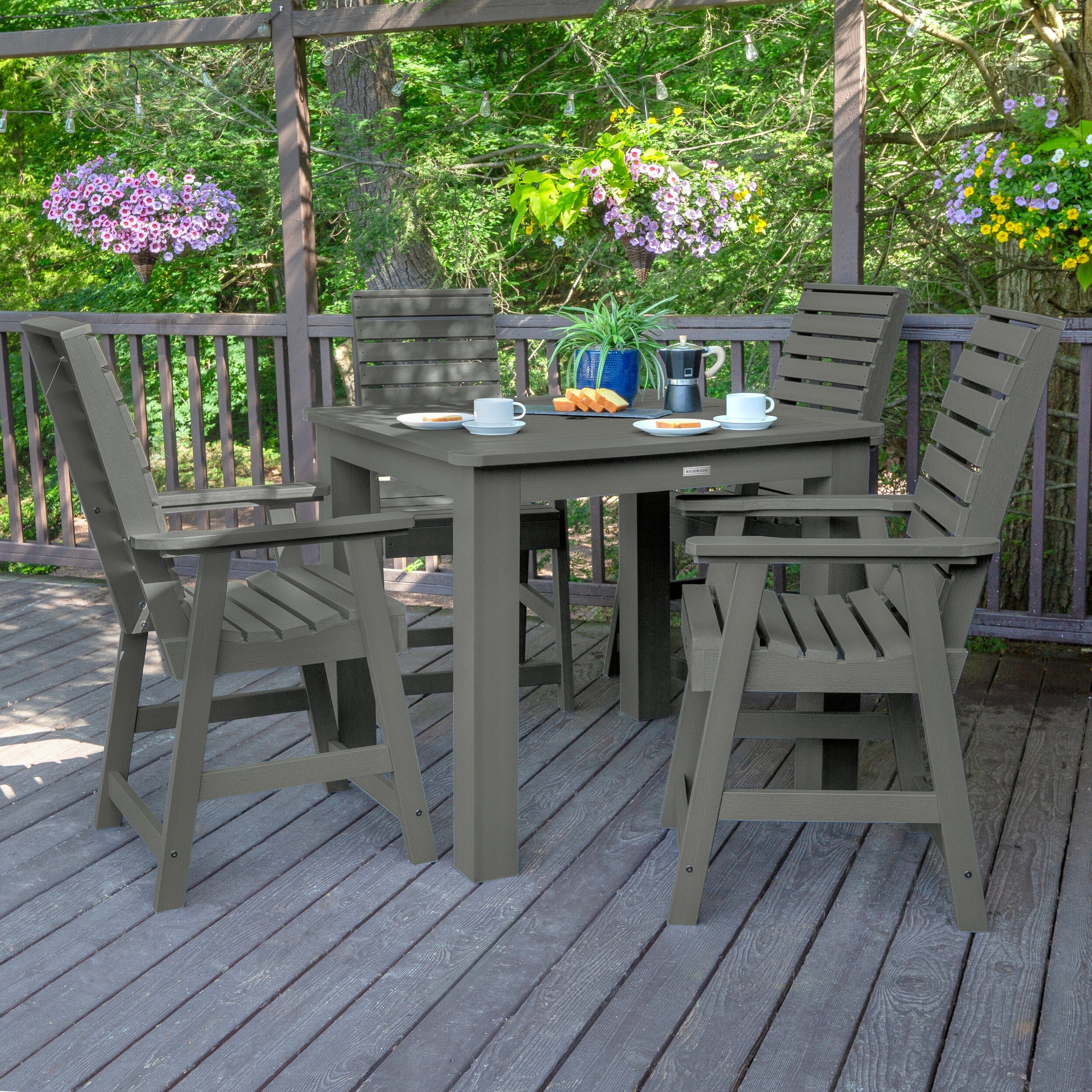 Weatherly 5pc Square Dining Set 42in x 42in- Counter Height - Image 10