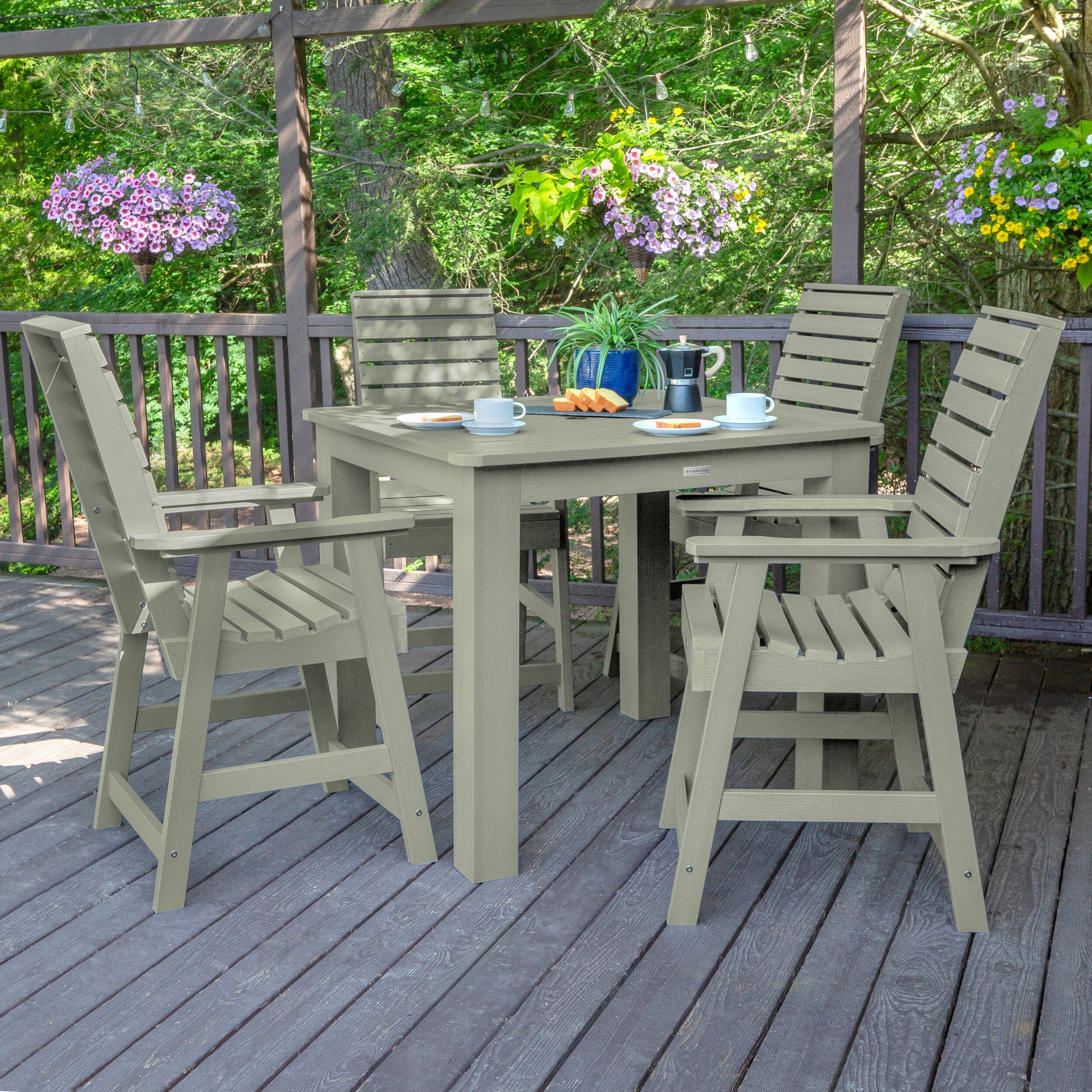 Weatherly 5pc Square Dining Set 42in x 42in- Counter Height - Image 18