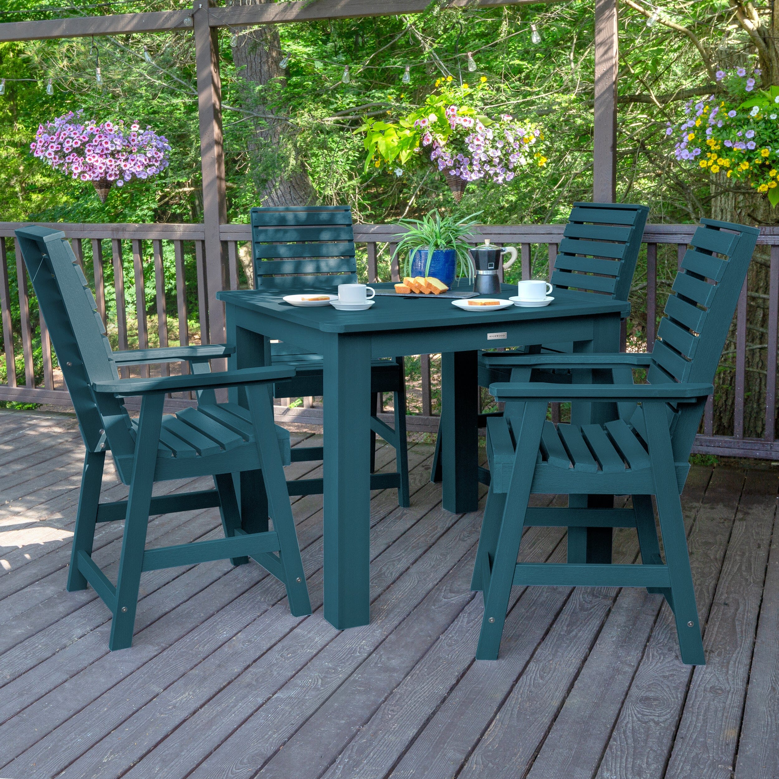 Weatherly 5pc Square Dining Set 42in x 42in- Counter Height - Image 4