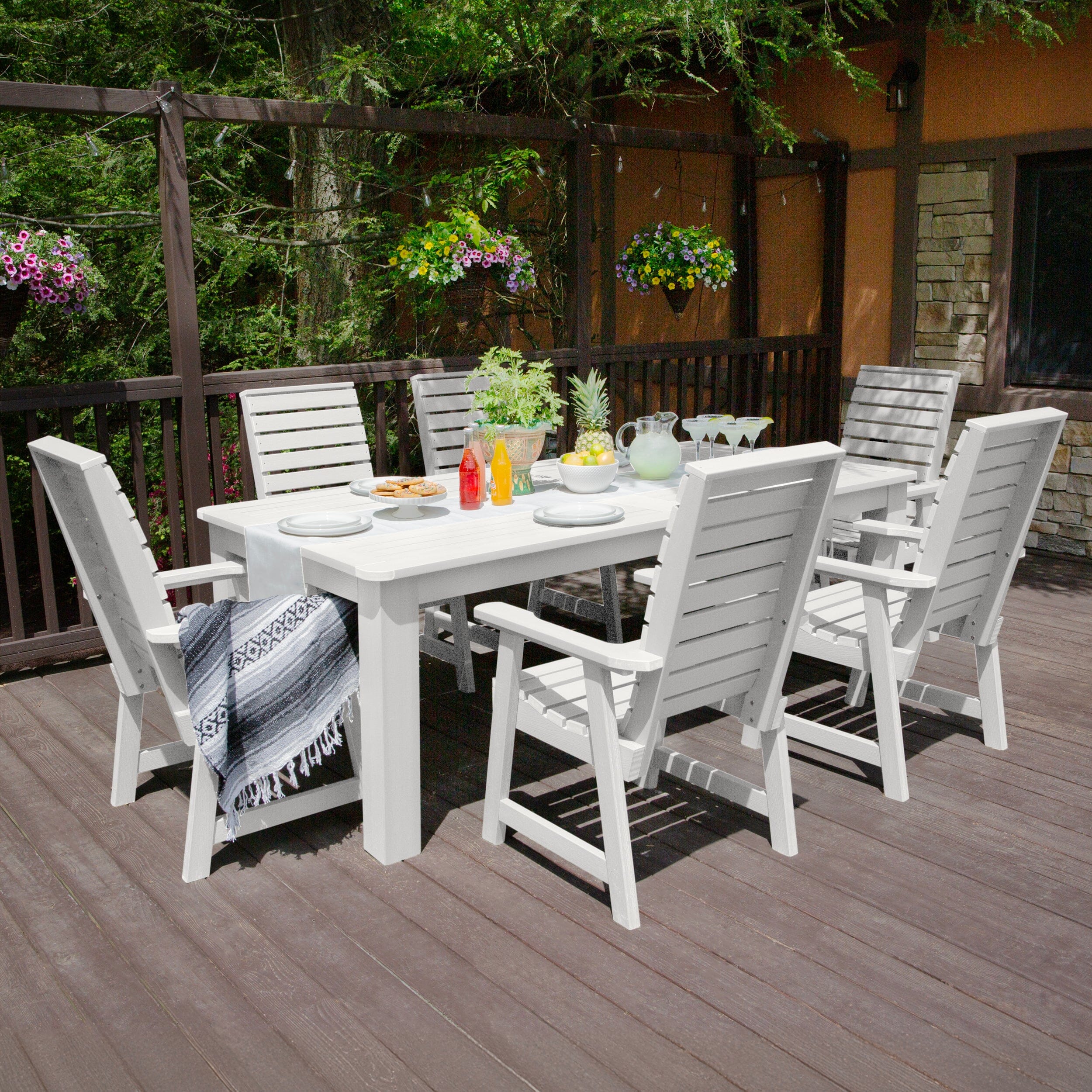 Weatherly 7pc Outdoor Dining Set 42” x 84” - Dining Height - Image 12
