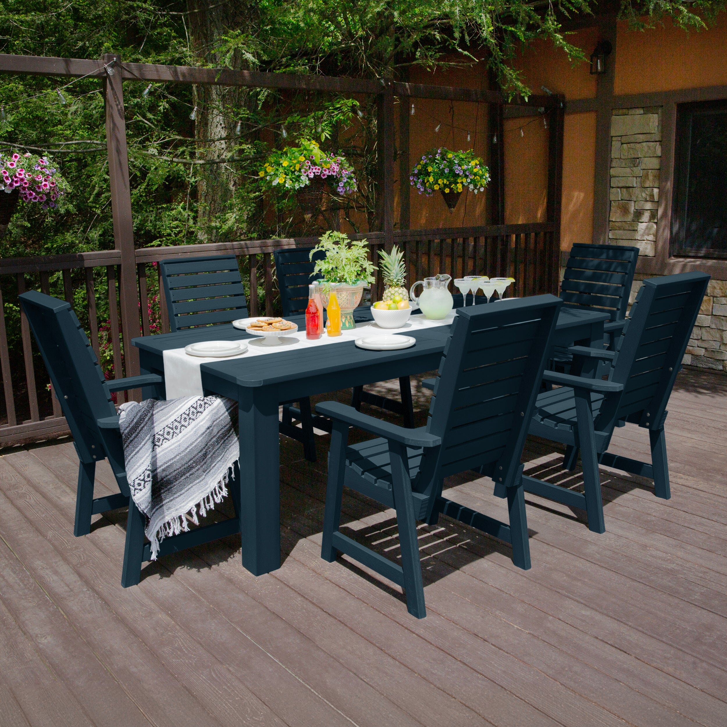 Weatherly 7pc Outdoor Dining Set 42” x 84” - Dining Height - Image 14
