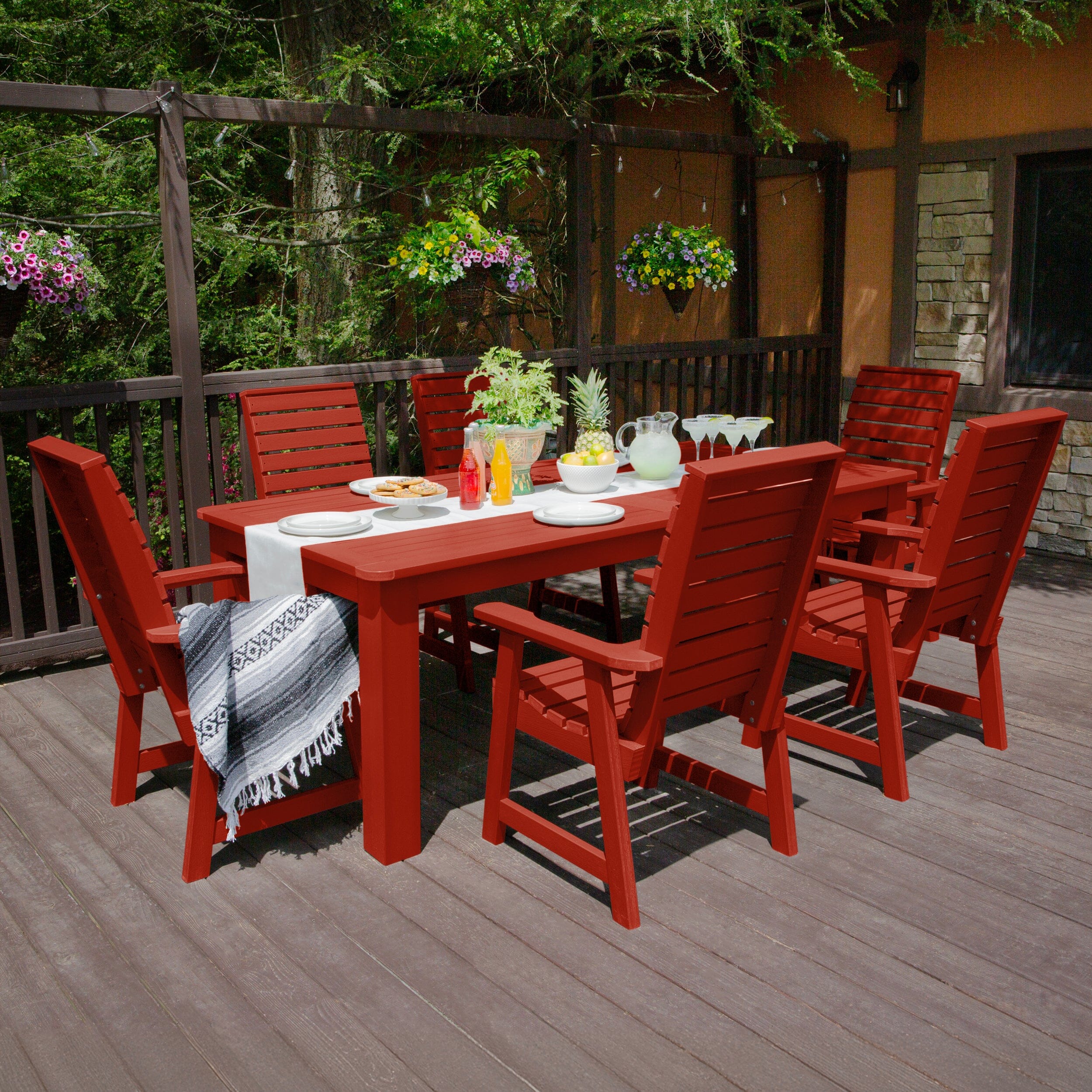 Weatherly 7pc Outdoor Dining Set 42” x 84” - Dining Height - Image 16