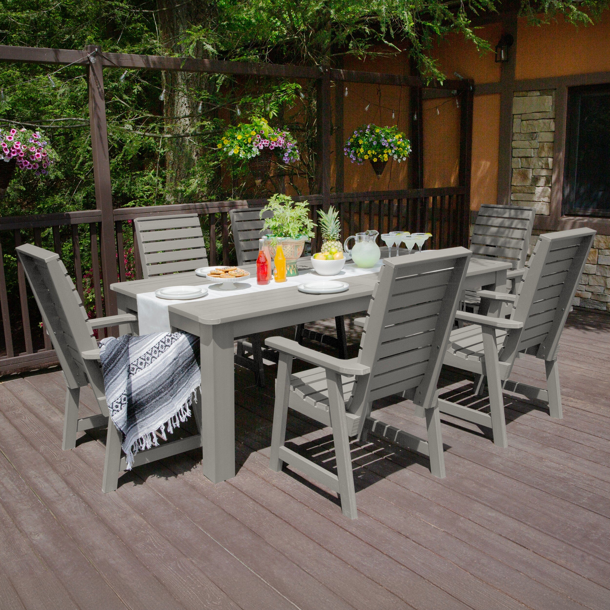 Weatherly 7pc Outdoor Dining Set 42” x 84” - Dining Height - Image 20