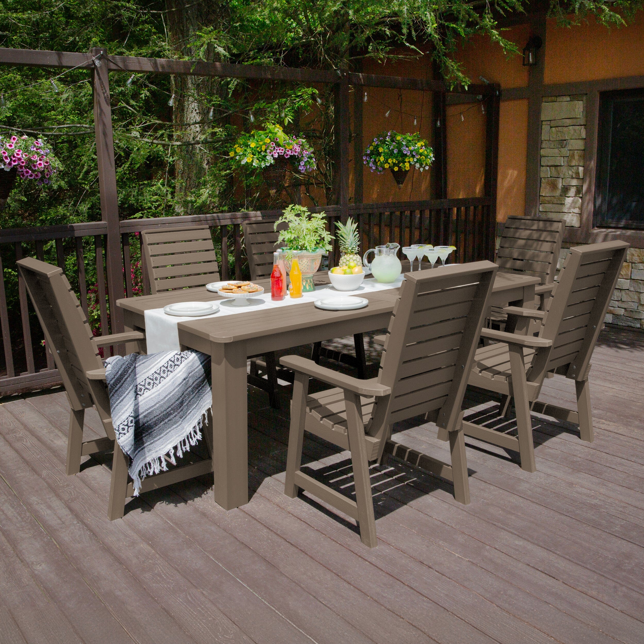 Weatherly 7pc Outdoor Dining Set 42” x 84” - Dining Height - Image 22