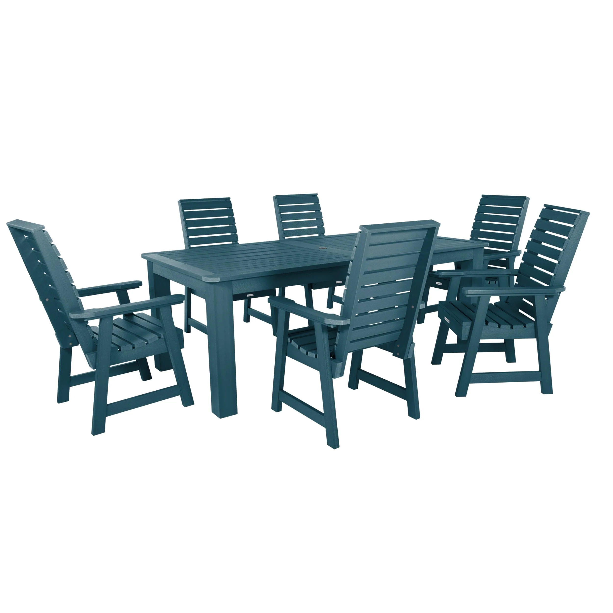 Weatherly 7pc Outdoor Dining Set 42” x 84” - Dining Height - Image 3