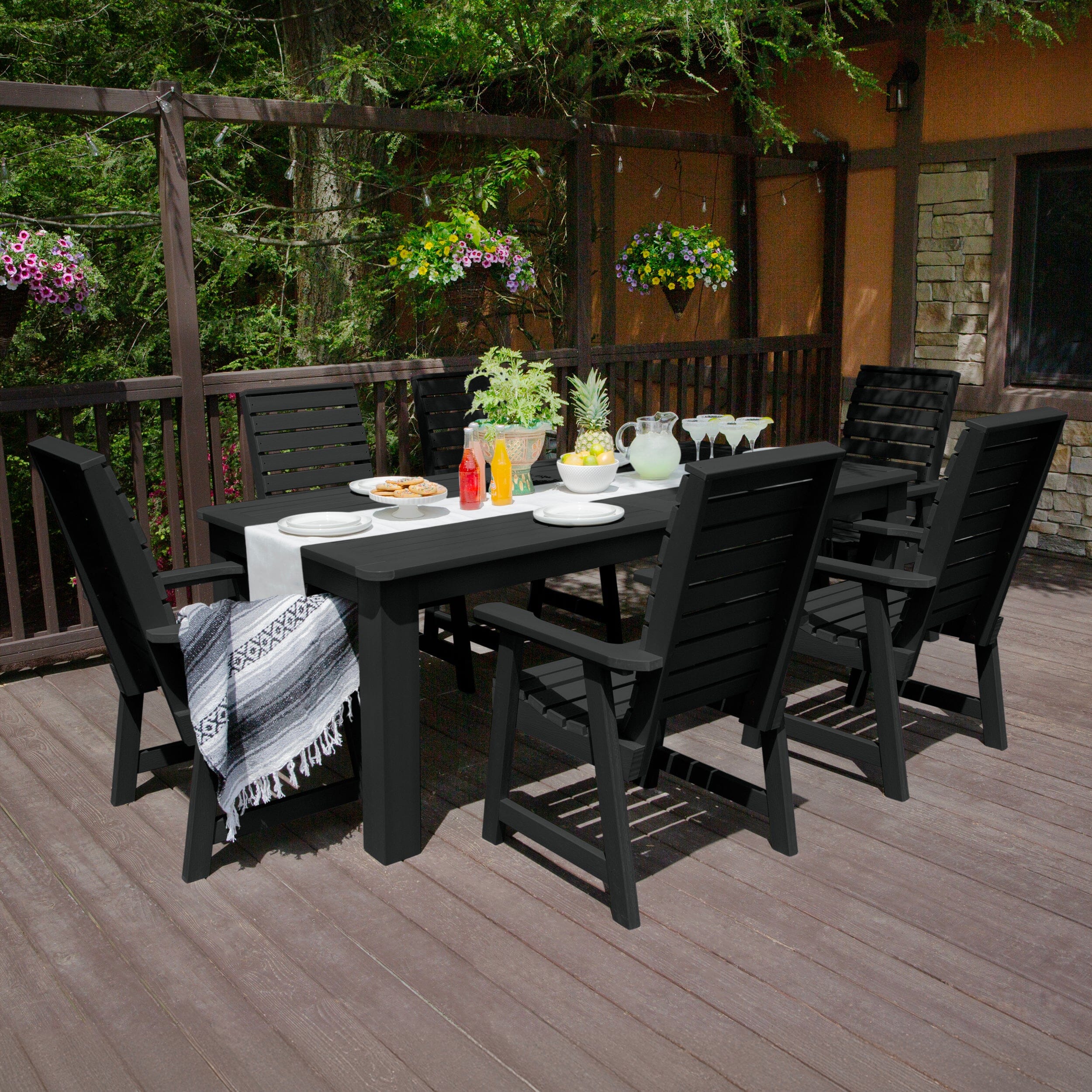 Weatherly 7pc Outdoor Dining Set 42” x 84” - Dining Height - Image 6