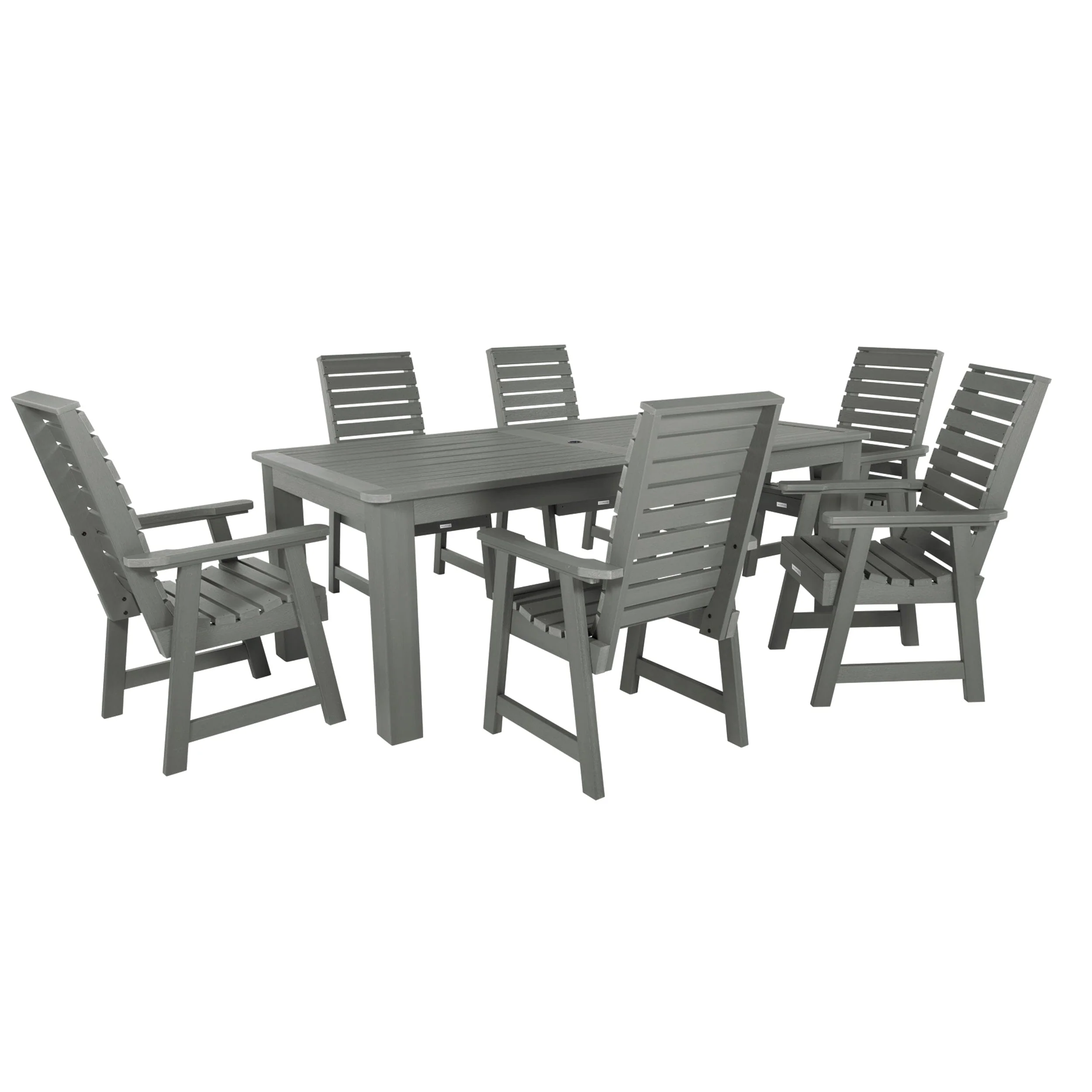 Weatherly 7pc Outdoor Dining Set 42” x 84” - Dining Height - Image 7