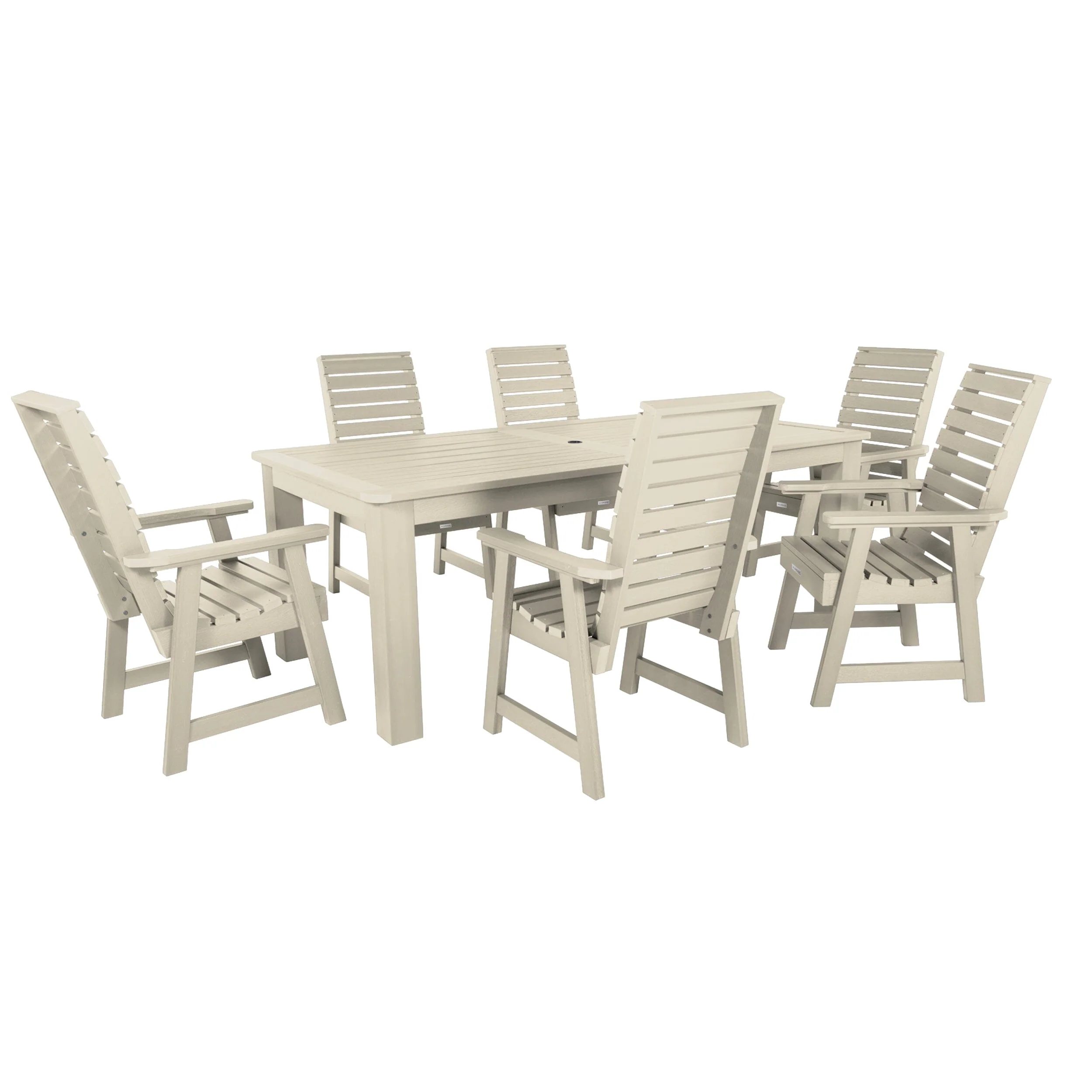 Weatherly 7pc Outdoor Dining Set 42” x 84” - Dining Height - Image 9